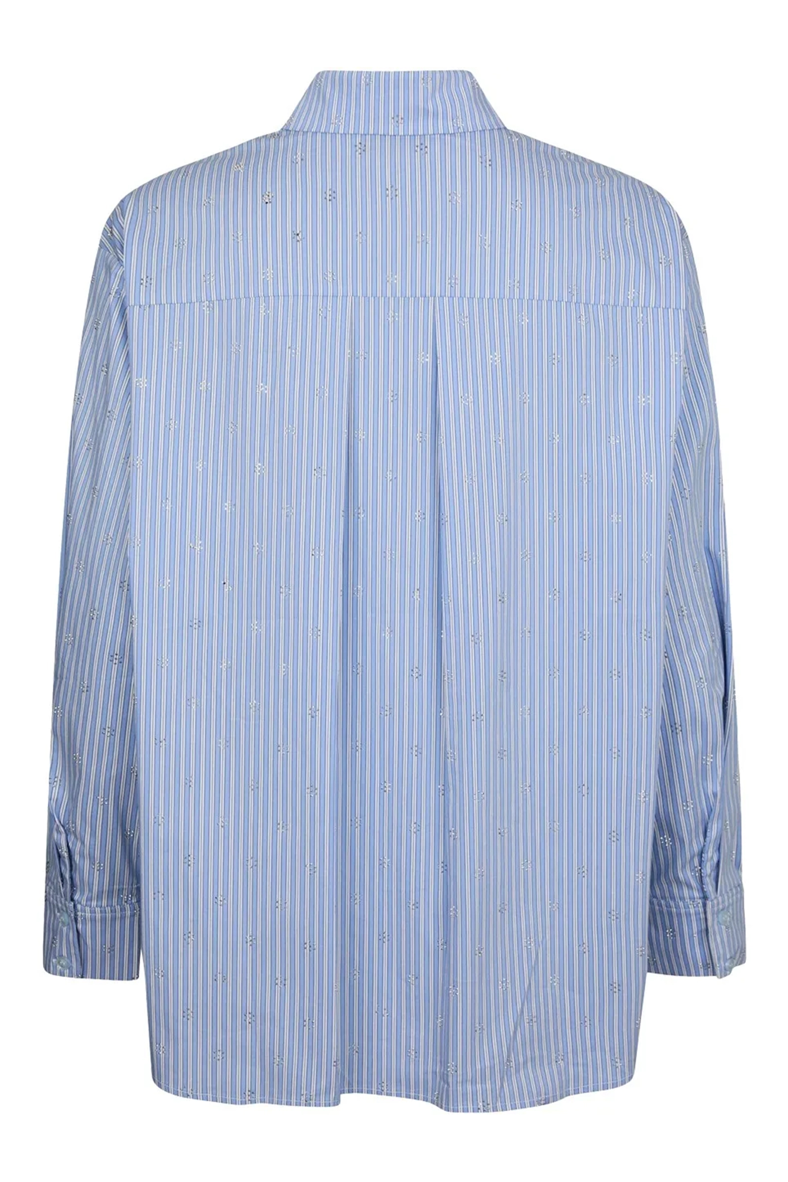 Dames blouse lange mouw blauw