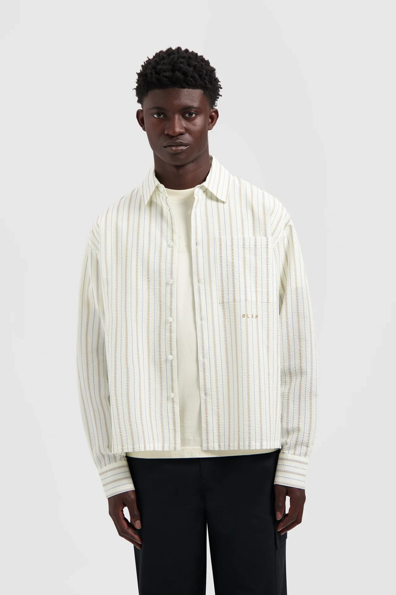 Heren overhemd lm casual ecru
