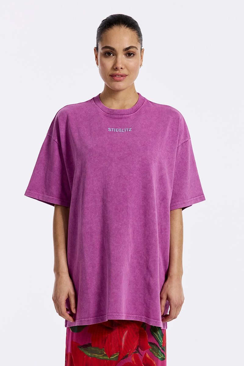 Dames t-shirt korte mouw paars