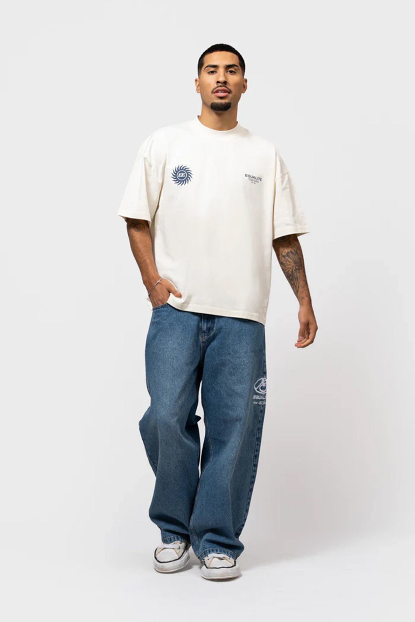 Heren t-shirt kortemouw ecru