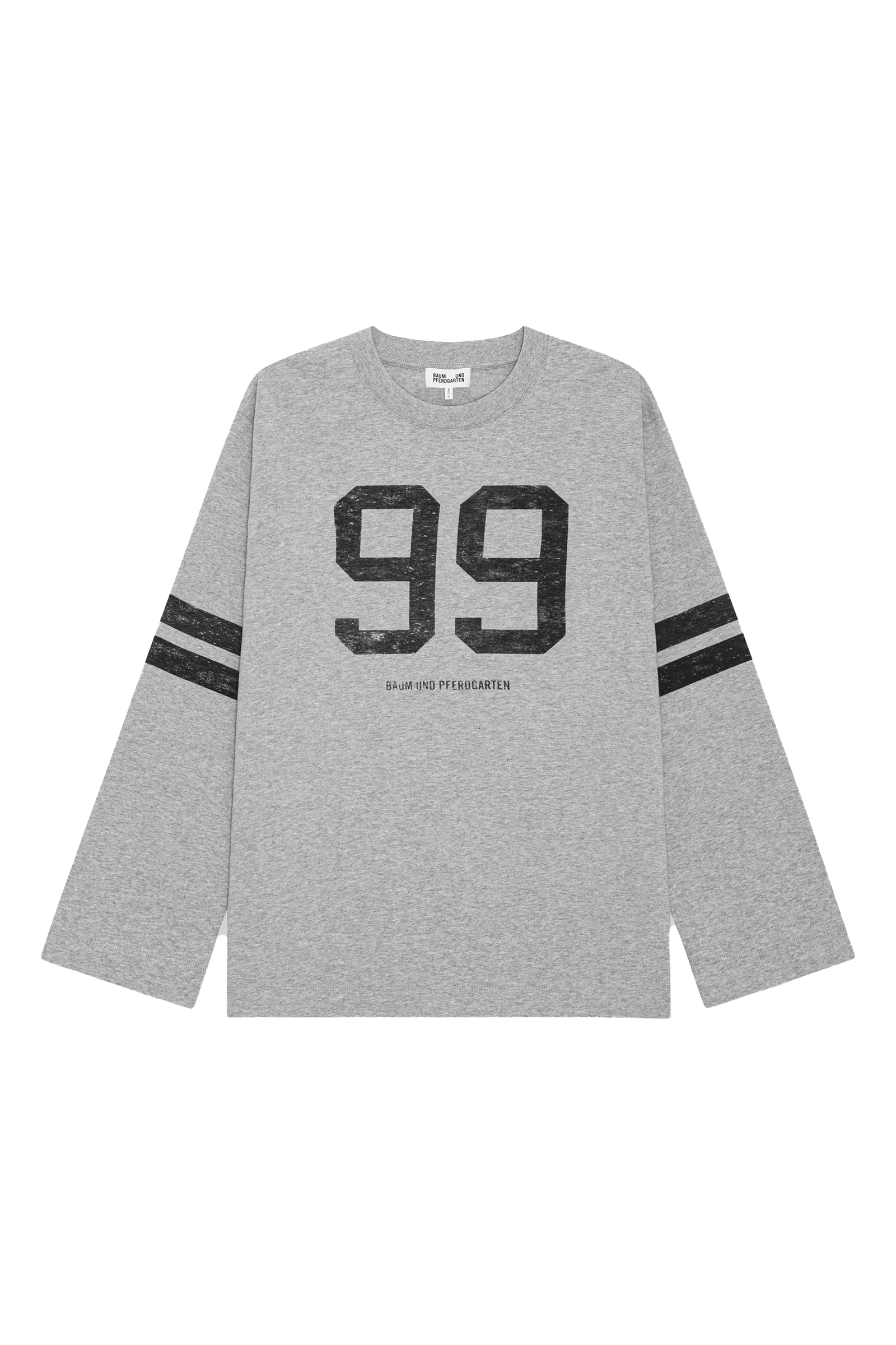 Dames t-shirt lange mouw grijs