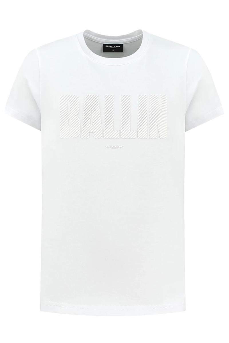 Ballin Tshirt withe frontprint Wit-1 1