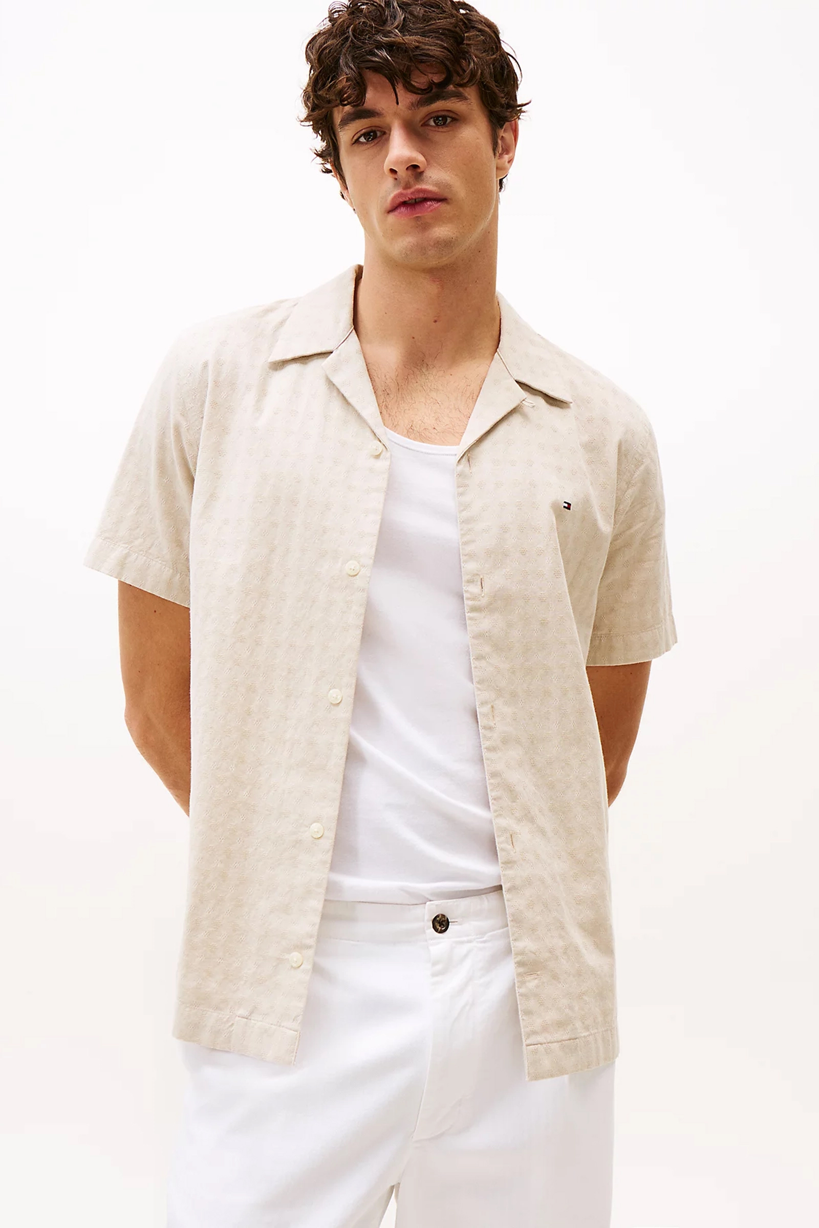 Heren overhemd km casual bruin