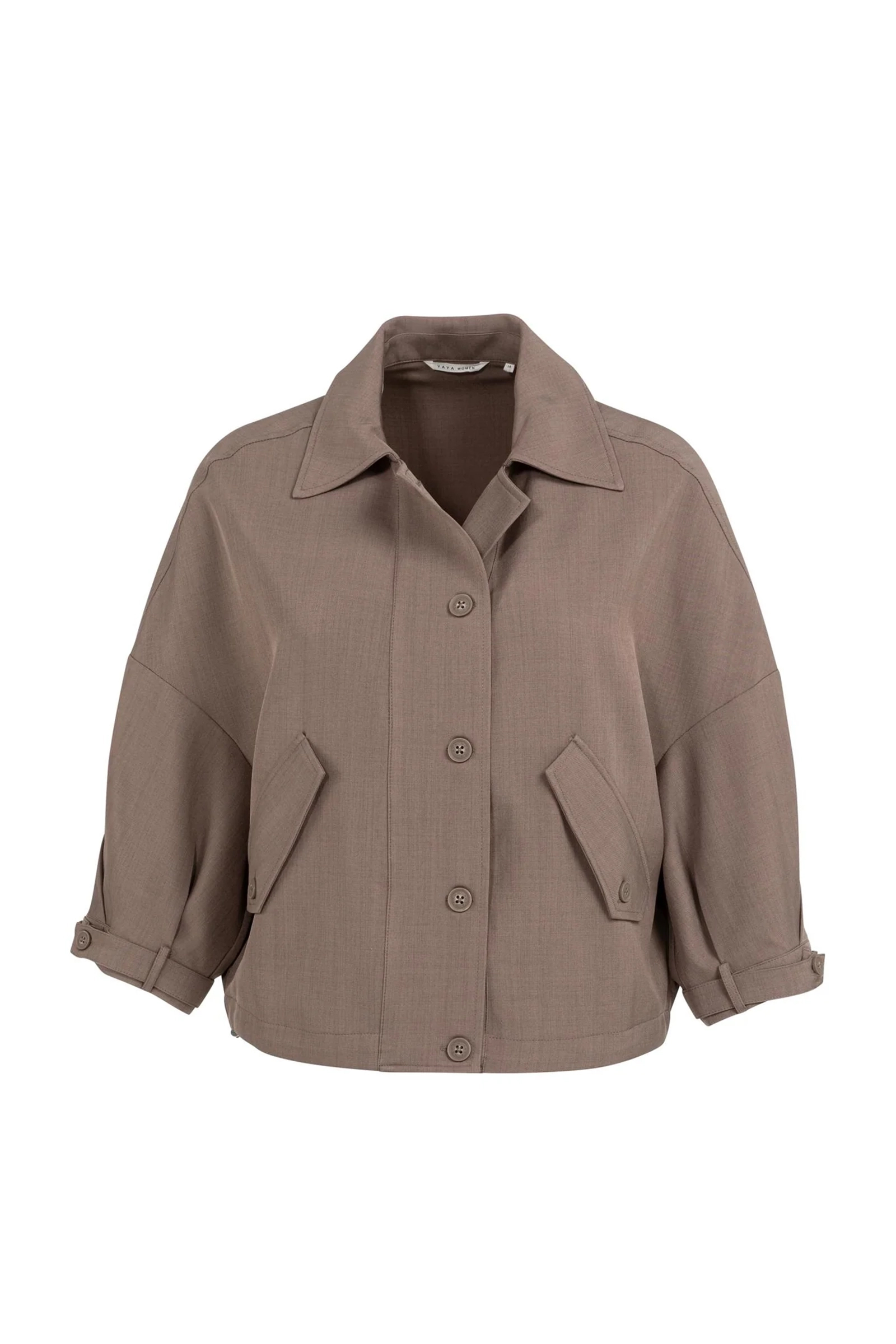 Dames blouse lange mouw bruin