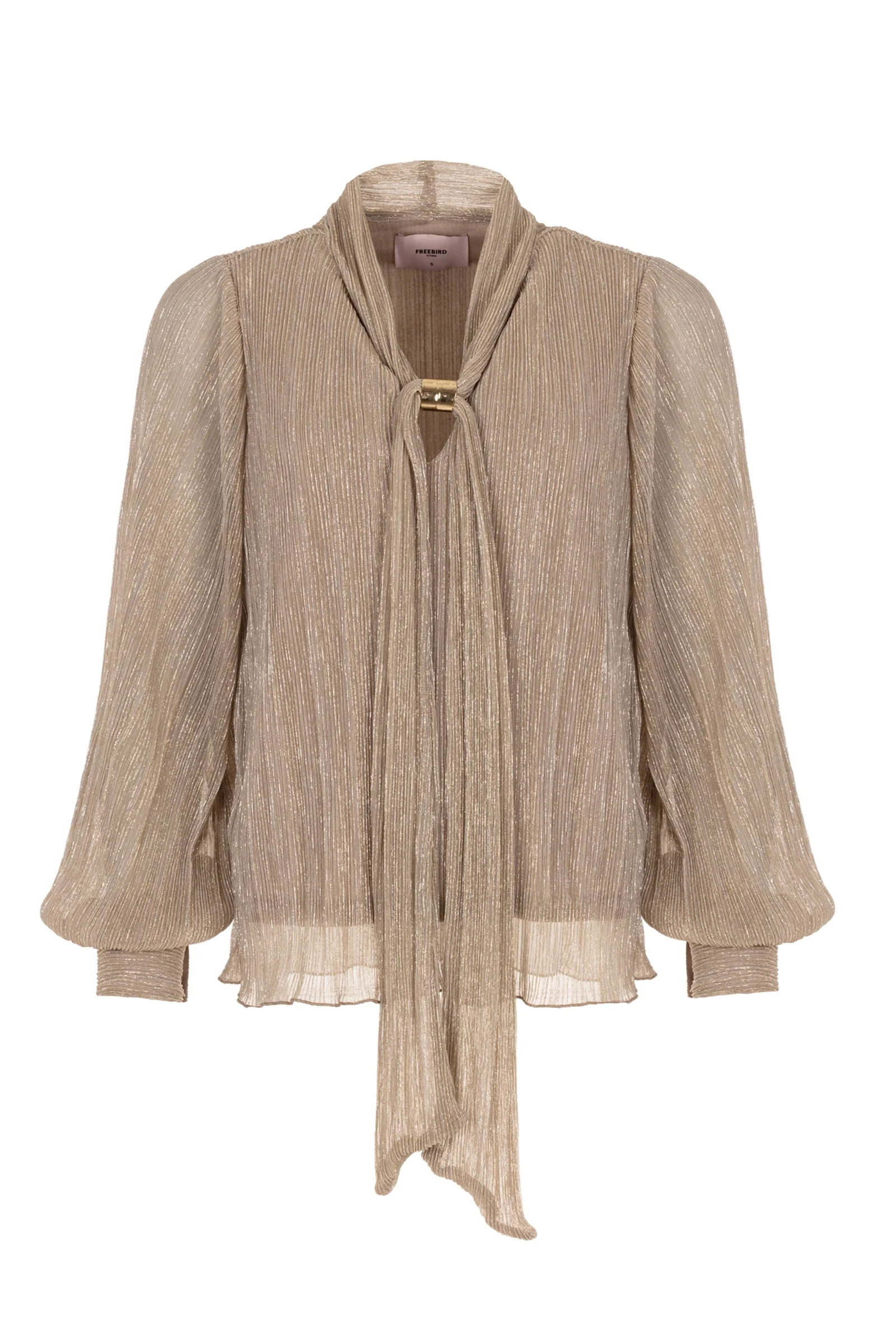Dames blouse lange mouw goud
