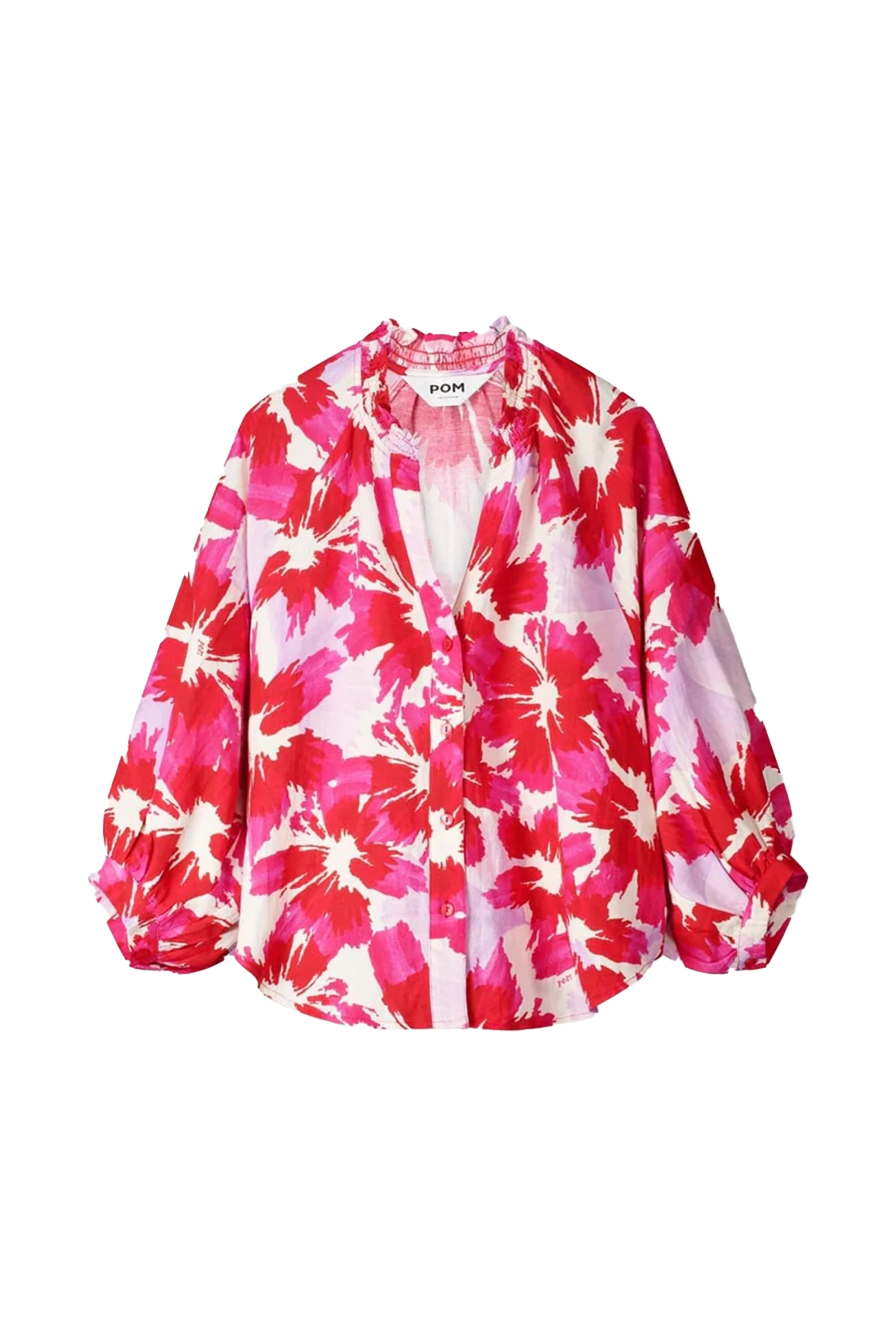 Dames blouse lange mouw blauw