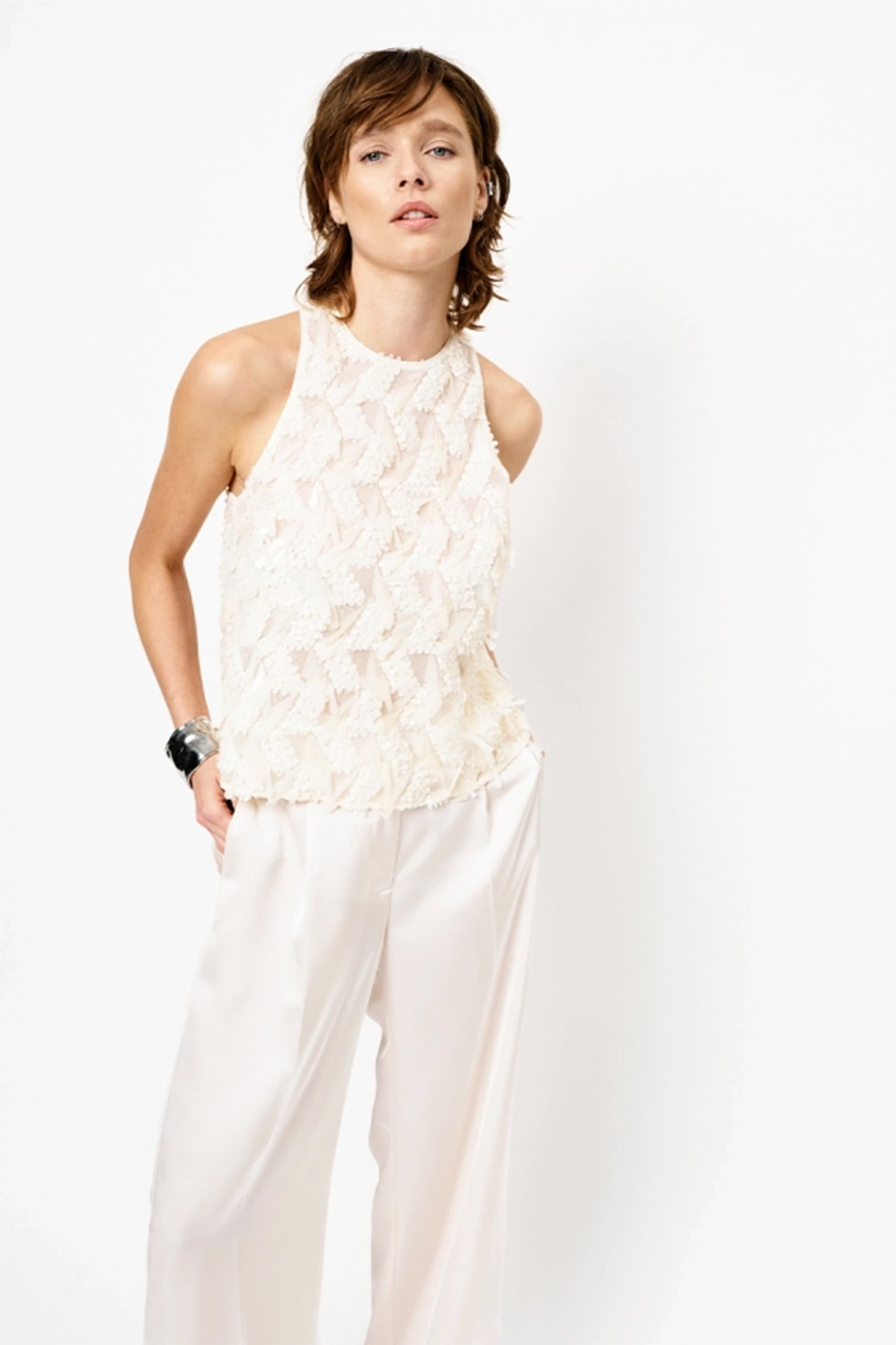 Dames top ecru