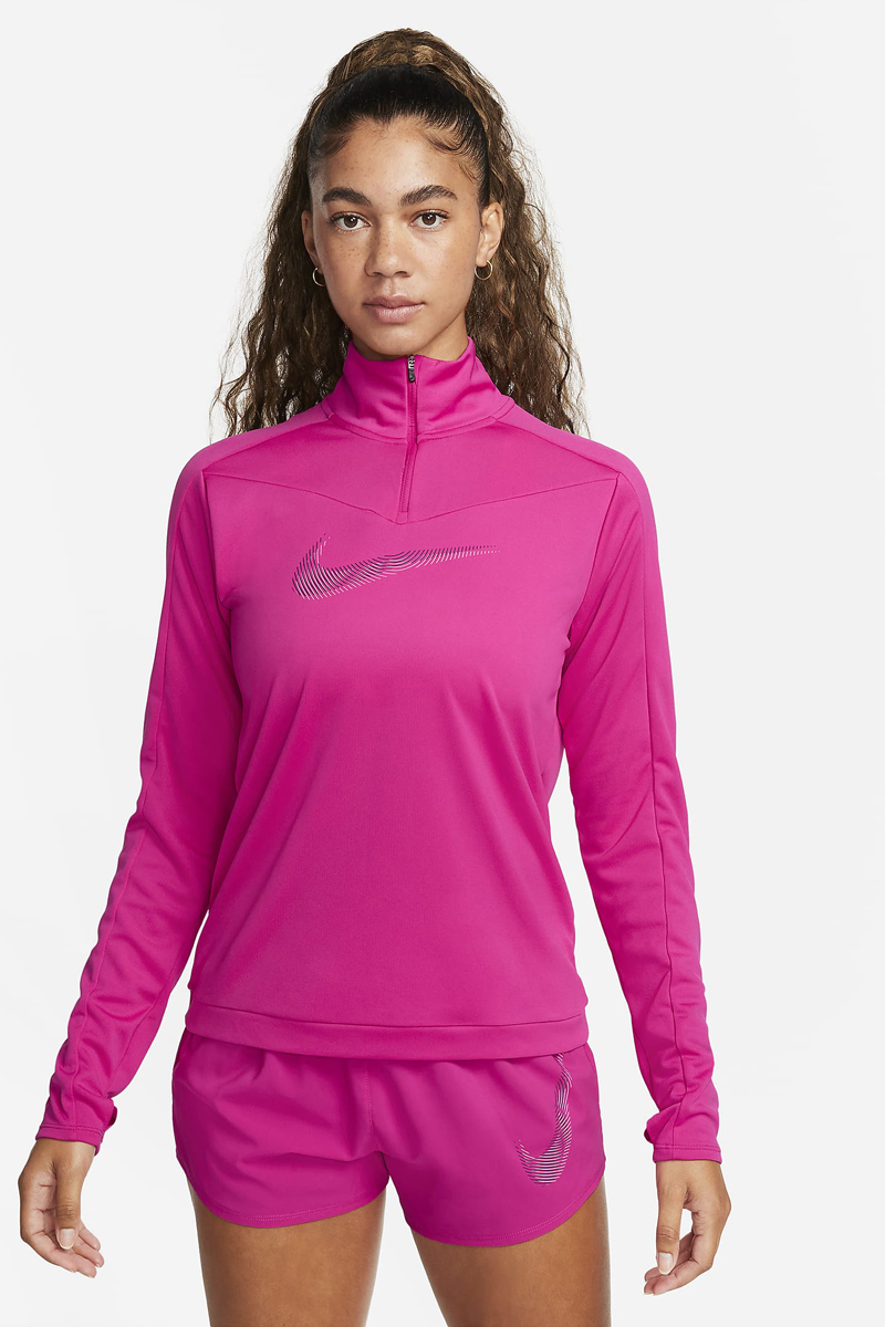 Nike Nike Dri-fit Swoosh Women's 1/2-zip Rood 2