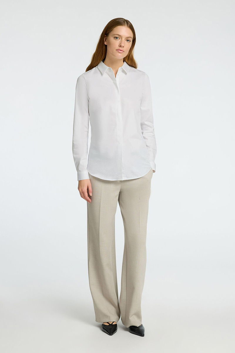 Dames blouse lange mouw wit