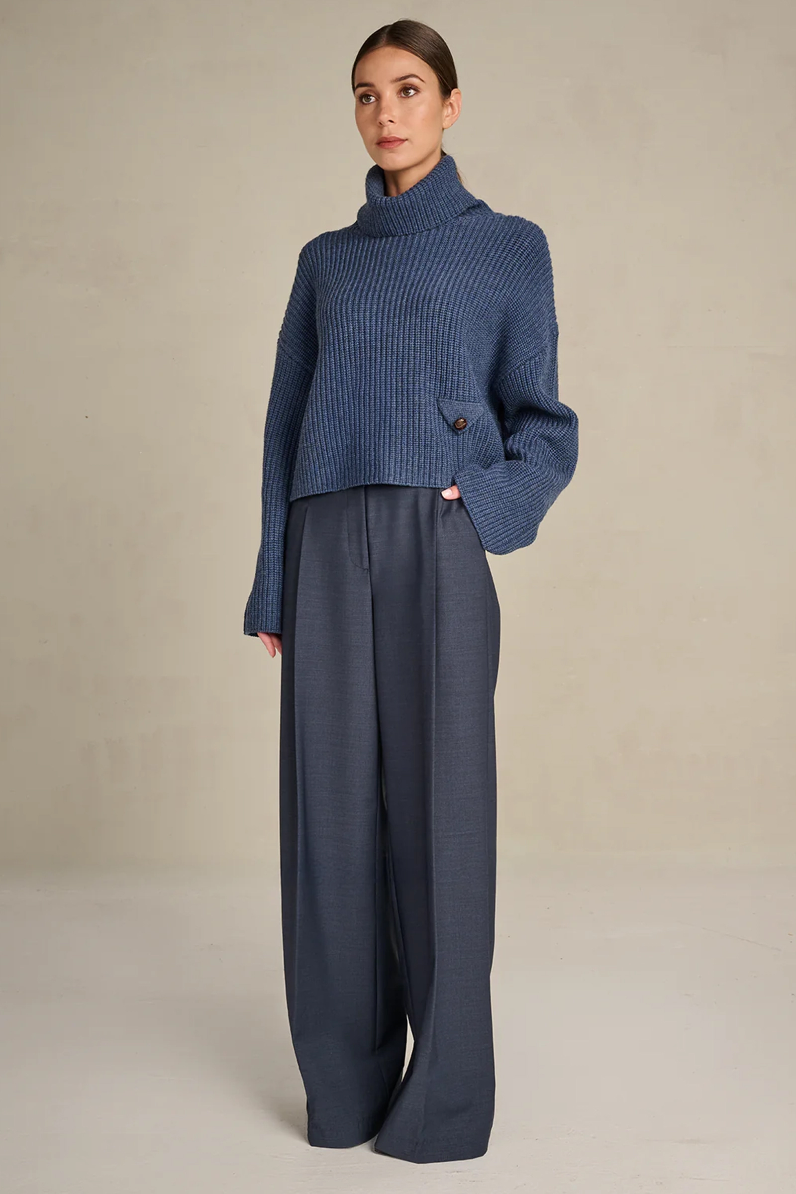 Dames broek blauw