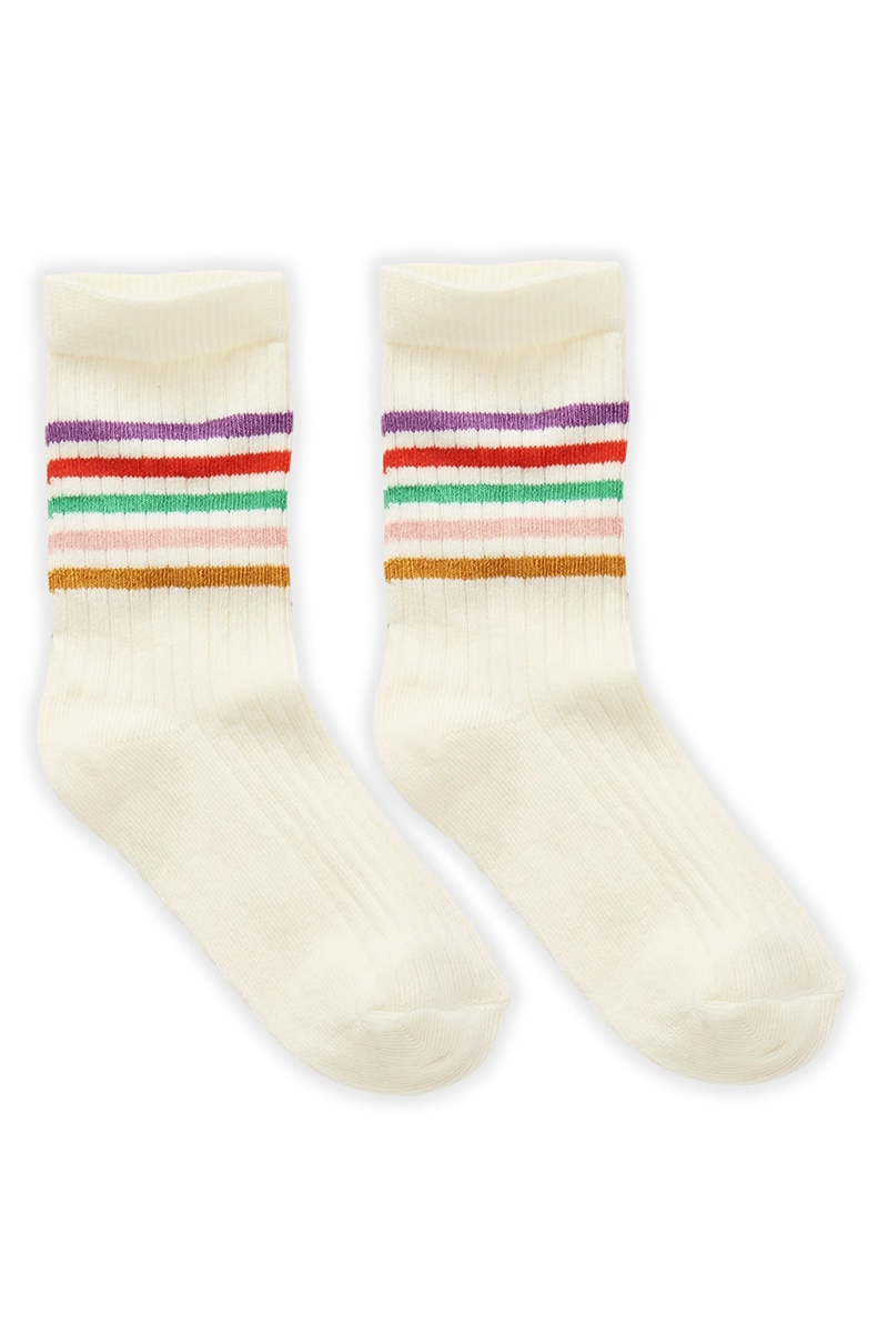 Sproet & Sprout Sport socks stripes Ecru-1 1