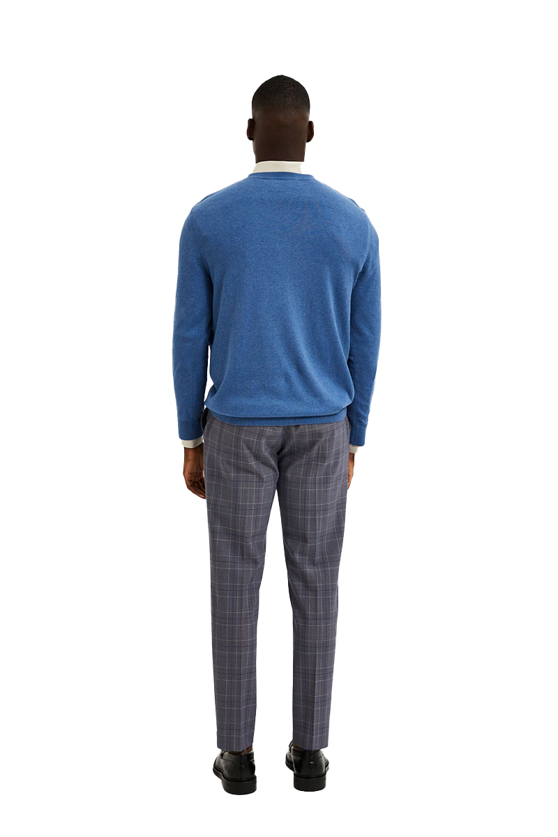 Selected SLHBERG CREW NECK B NOOS Blauw-4 3