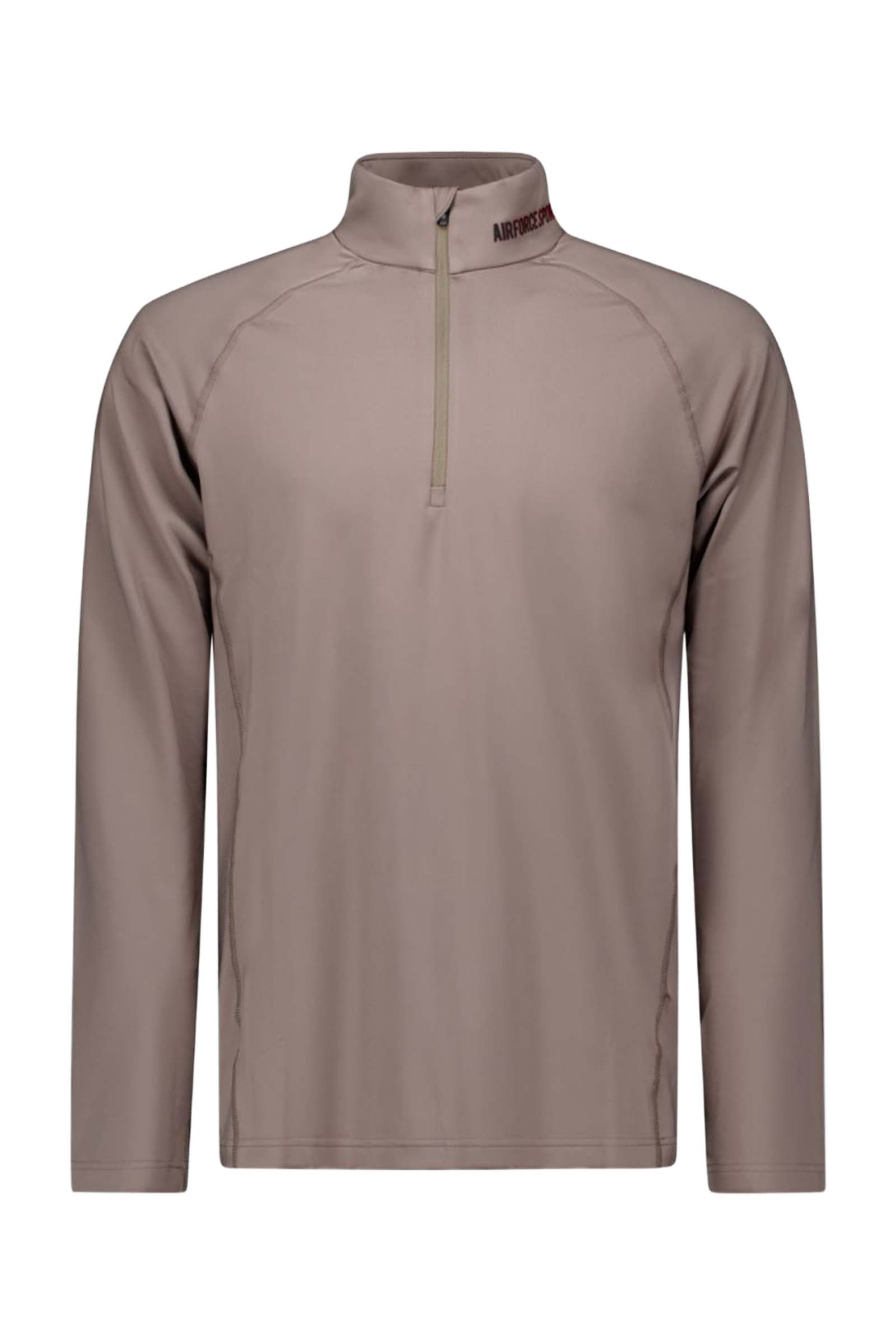 Wintersport heren pully+rits bruin