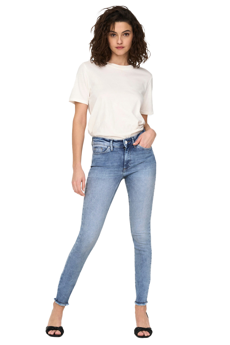 Only ONLBLUSH MID SK ANK RAW DNM REA694 Blauw-1 2