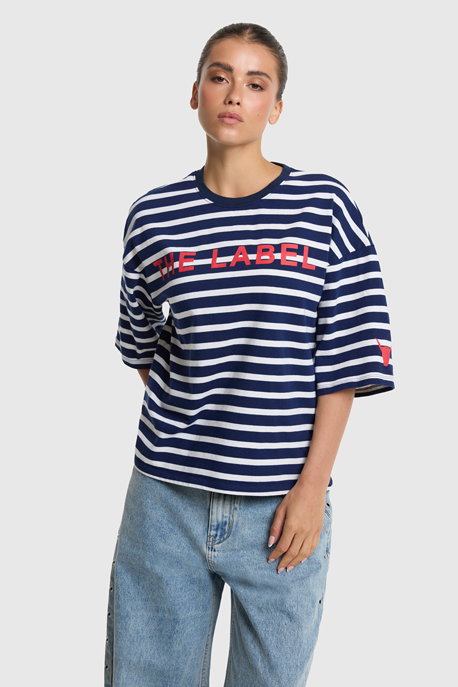 Dames t-shirt korte mouw blauw