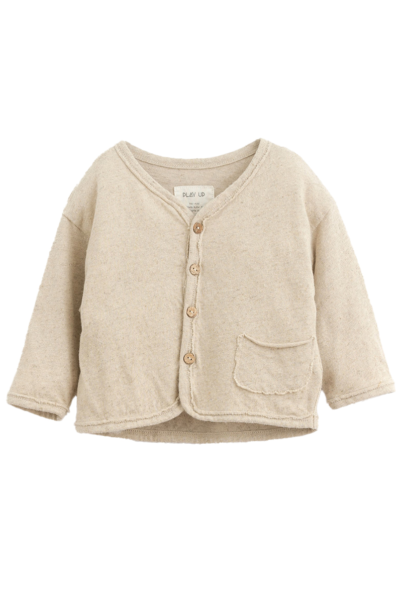 Play Up Jersey Cardigan Bruin/Beige-1 1