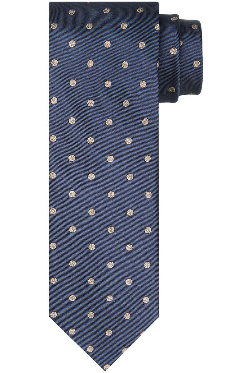 Profuomo TIE SILK WOVEN DARK NAVY Blauw-1 1