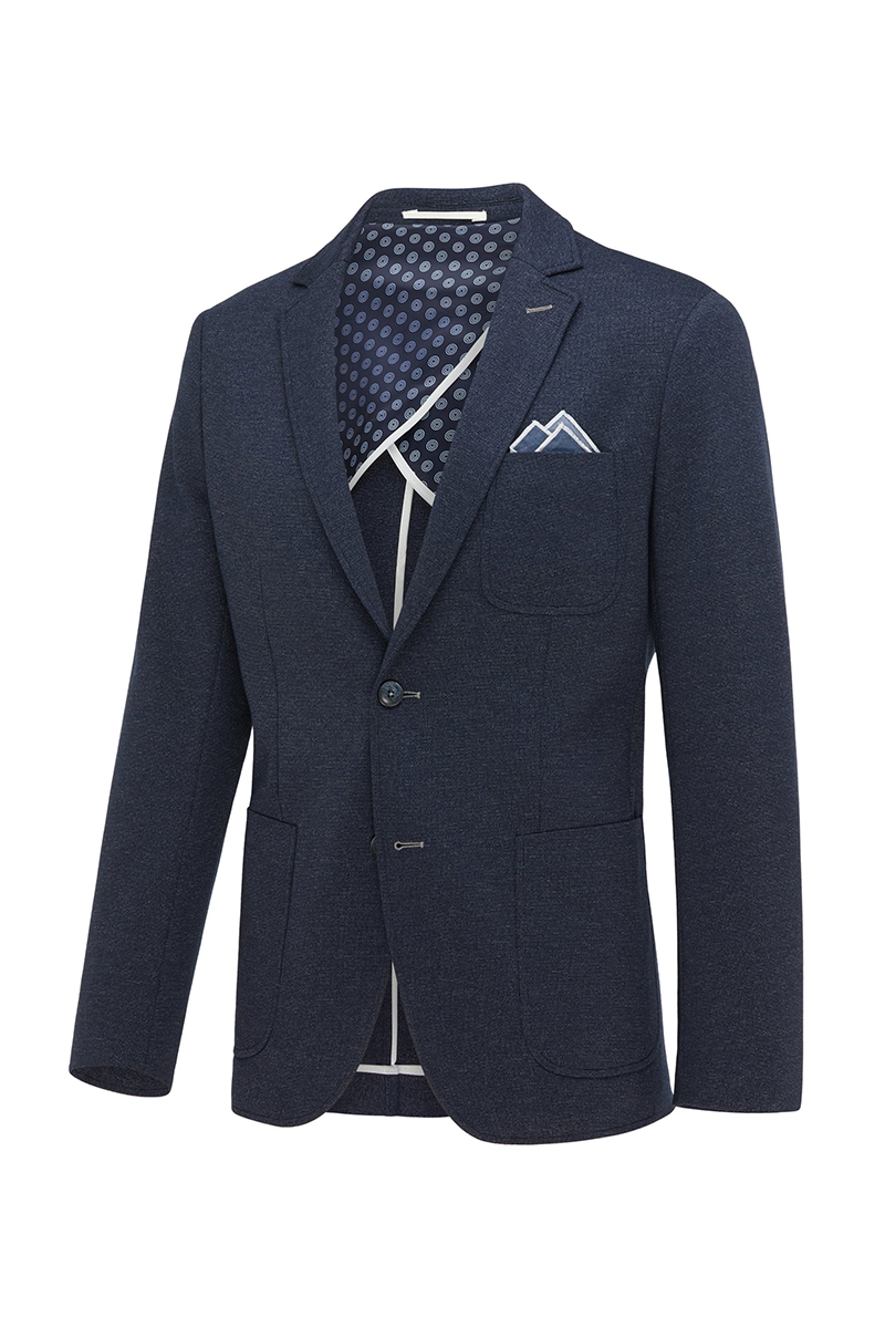 Blue Industry Colberts JBIW20-M30 Blauw COLBERT Slim-fit wol