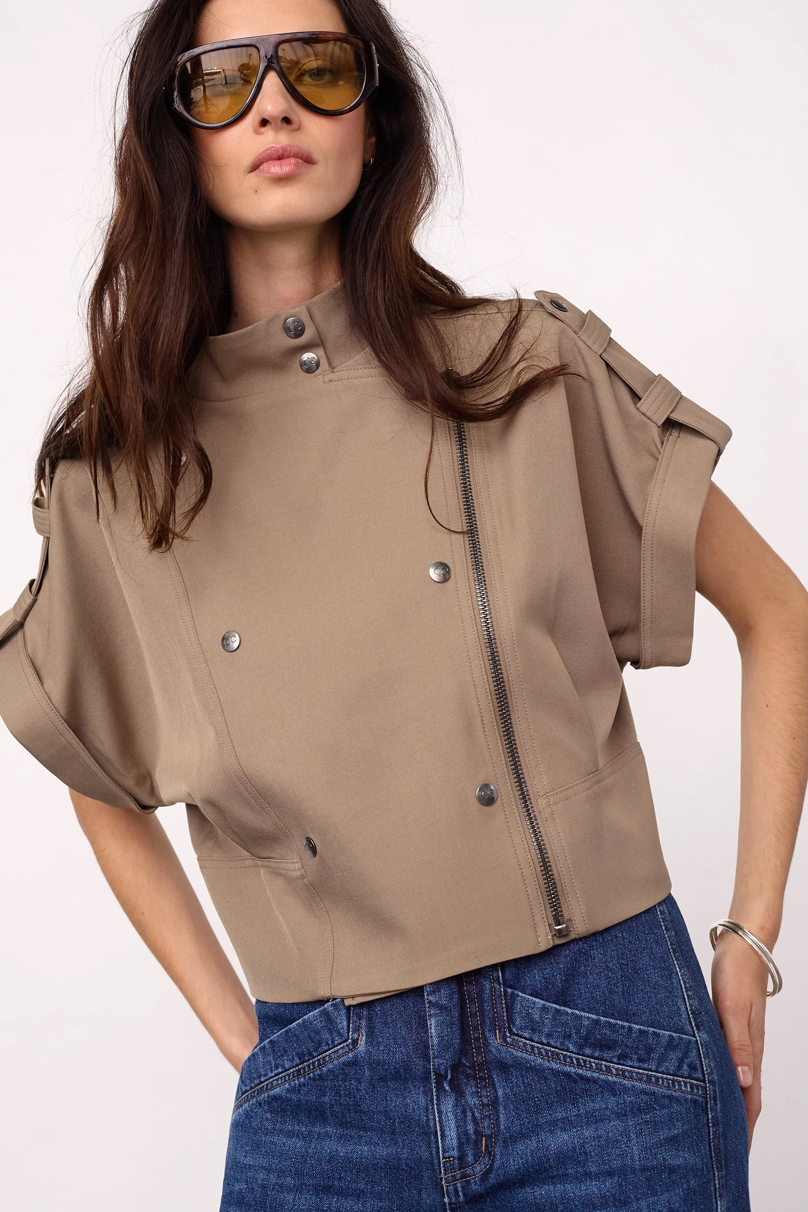 Dames gilet bruin