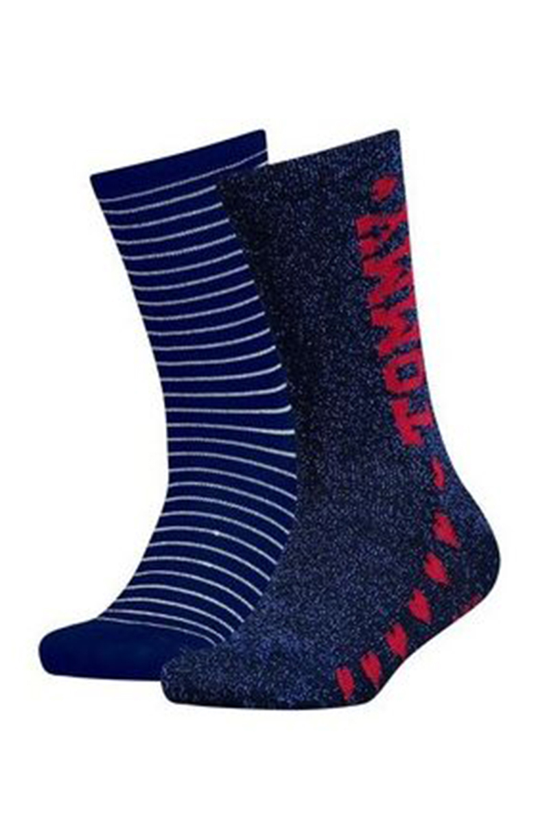 Tommy Hilfiger TH GIRLS LUREX SOCK 2P 00271391 Blauw-1 1