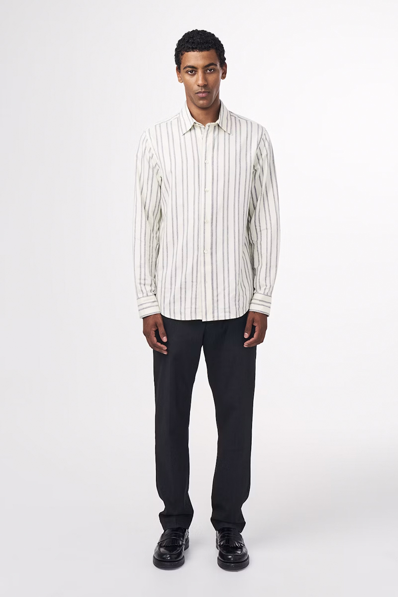 Heren overhemd lm casual grijs