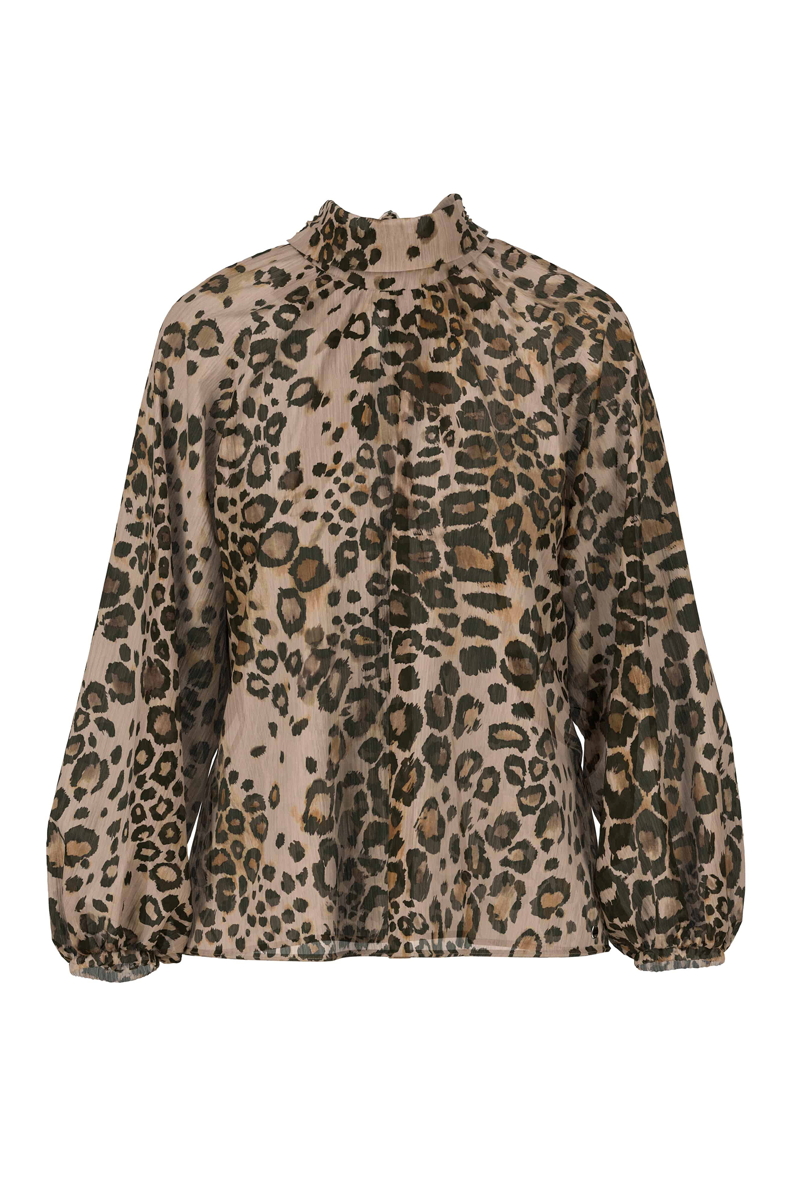 Dames blouse lange mouw bruin