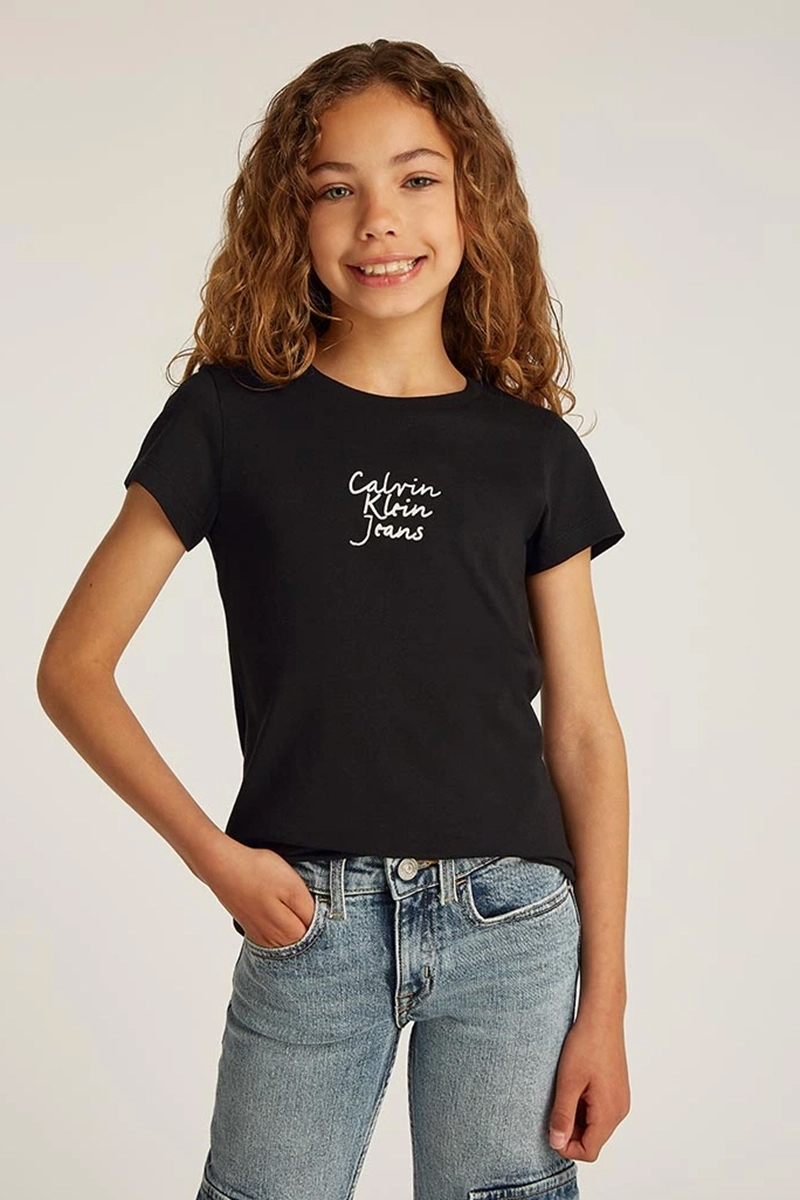Meisjes t-shirt korte mouw zwart