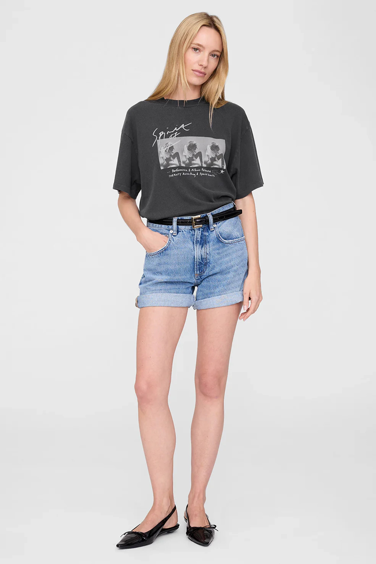 Anine Bing Ashton tee concert Zwart-1 3