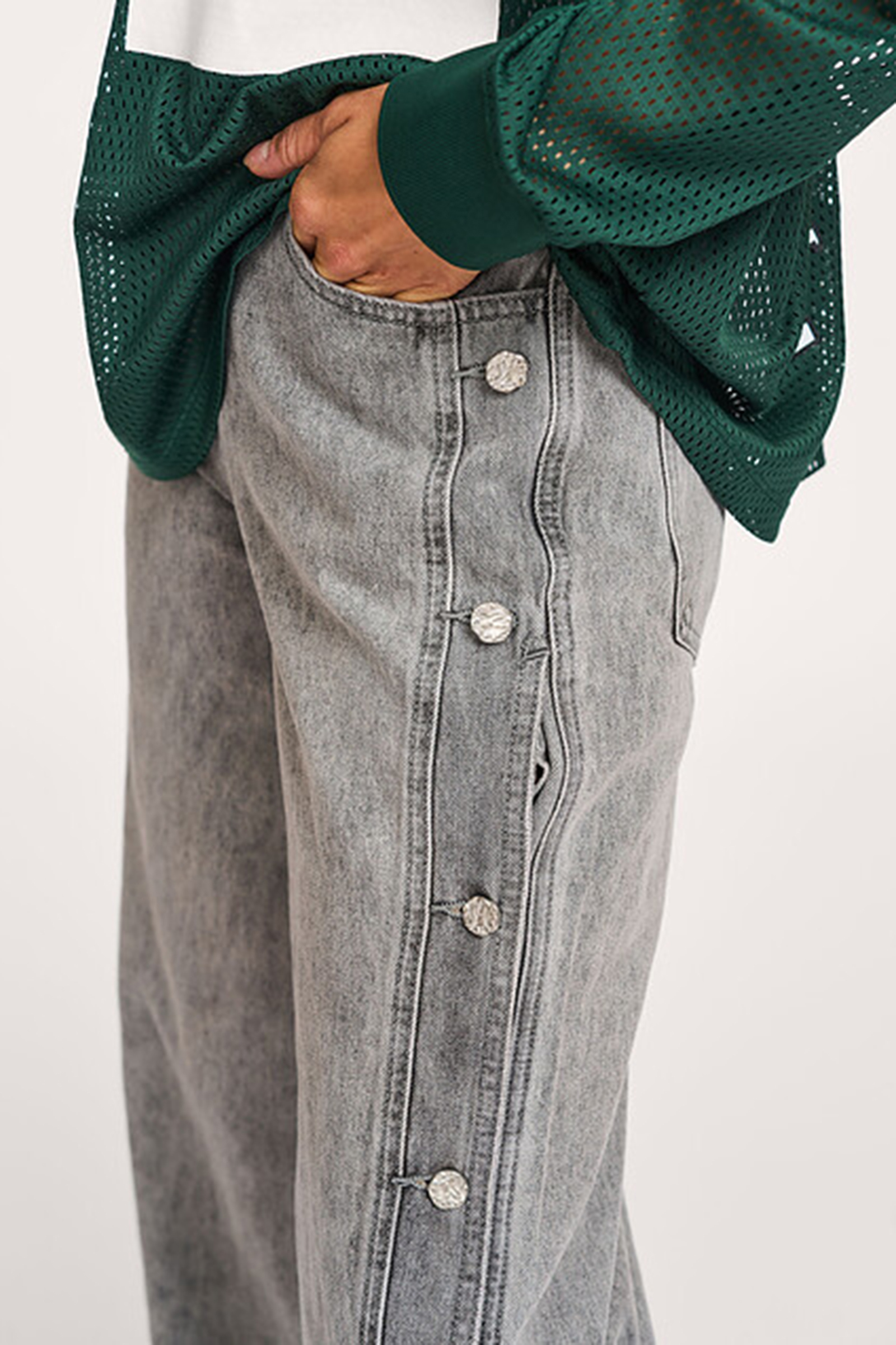 Dames jeans grijs