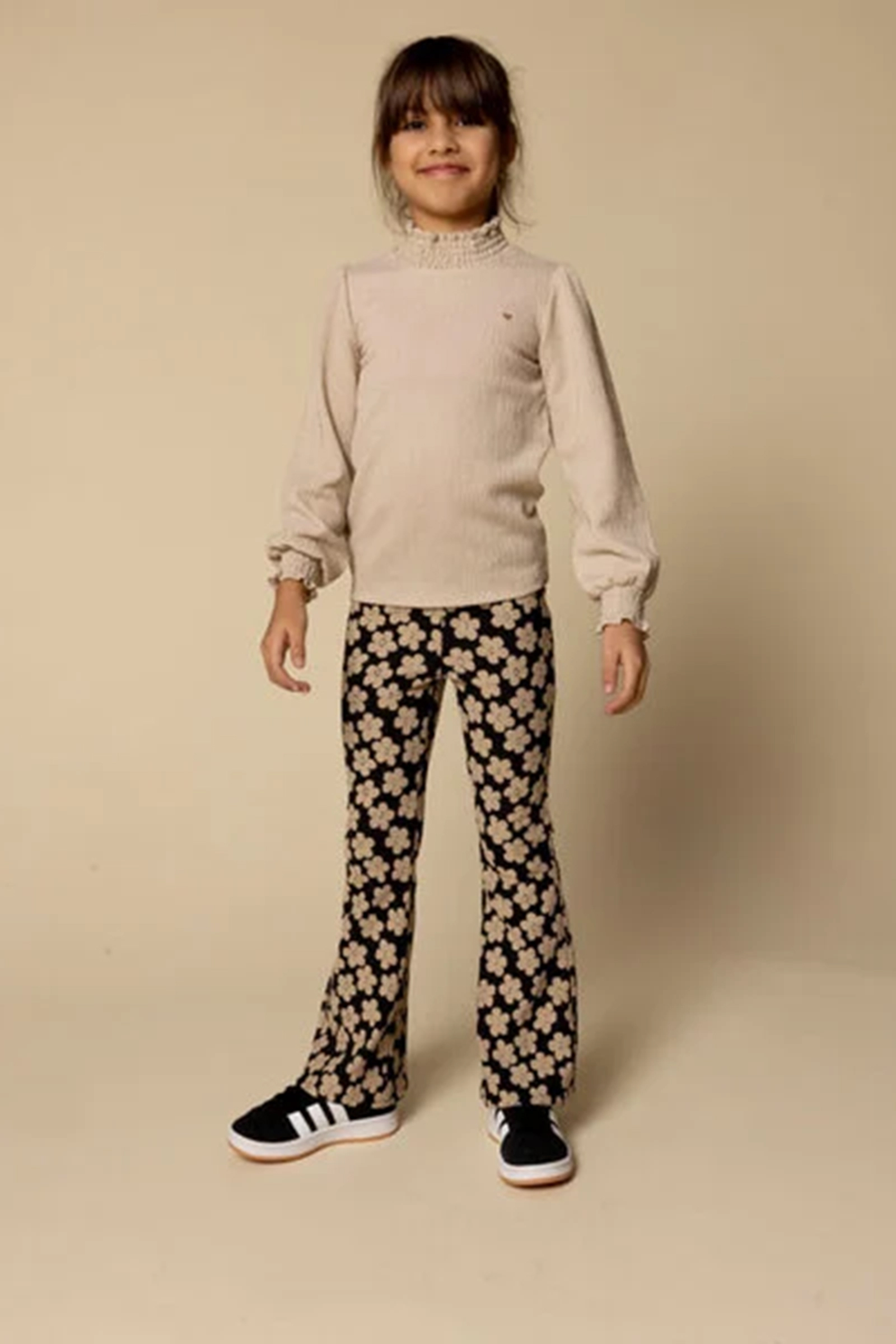 Meisjes t-shirt lange mouw bruin