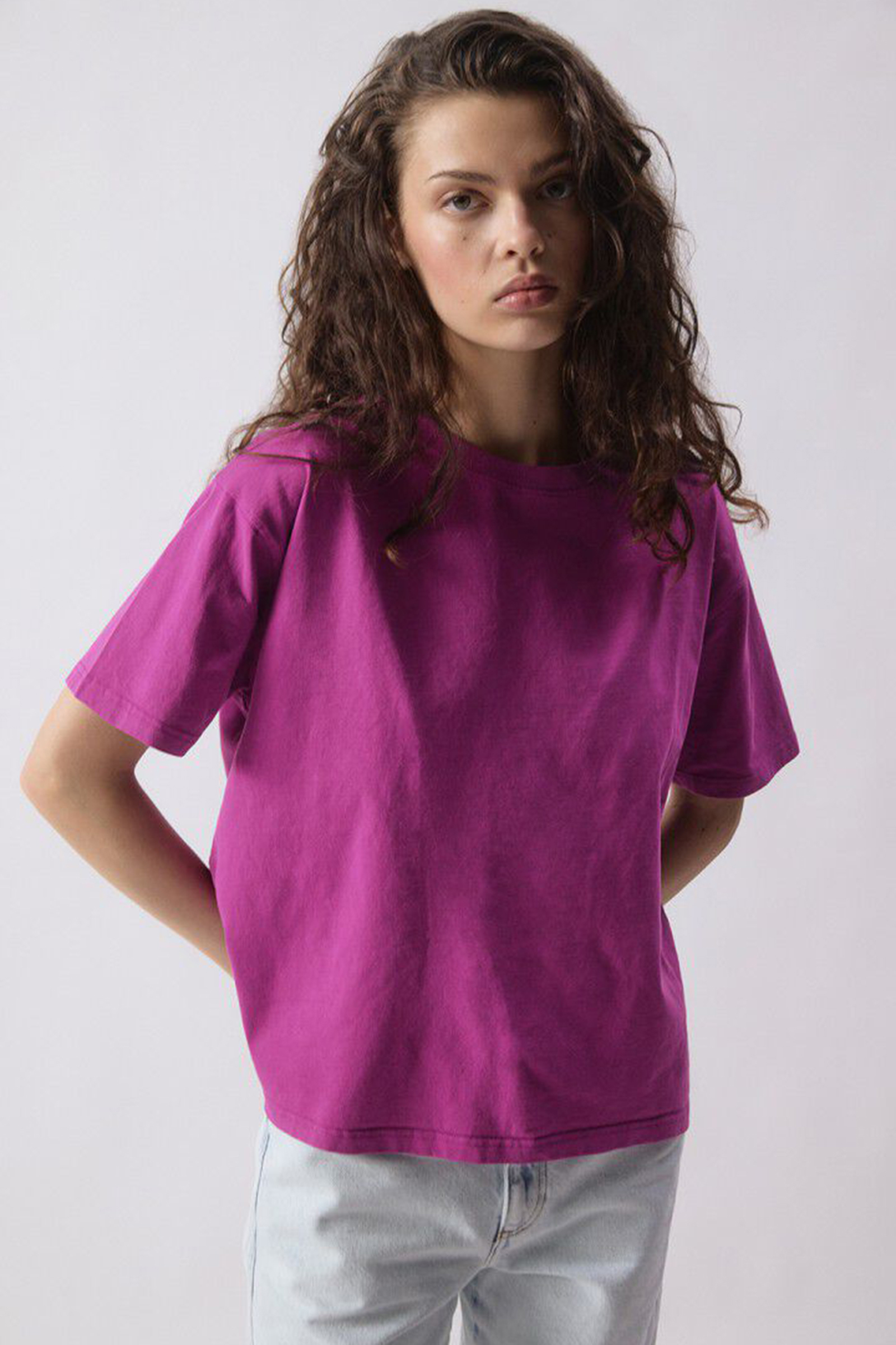 Dames t-shirt korte mouw paars