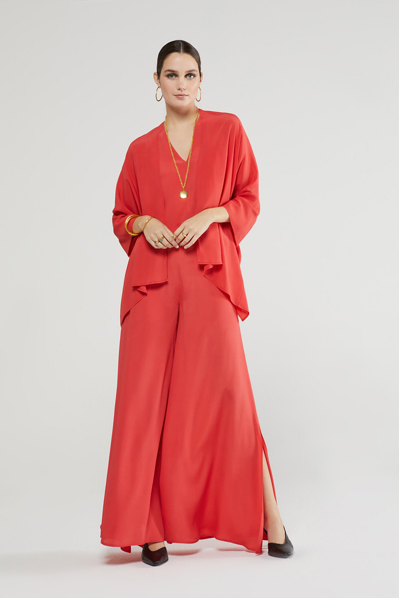 Dames blouse lange mouw rood