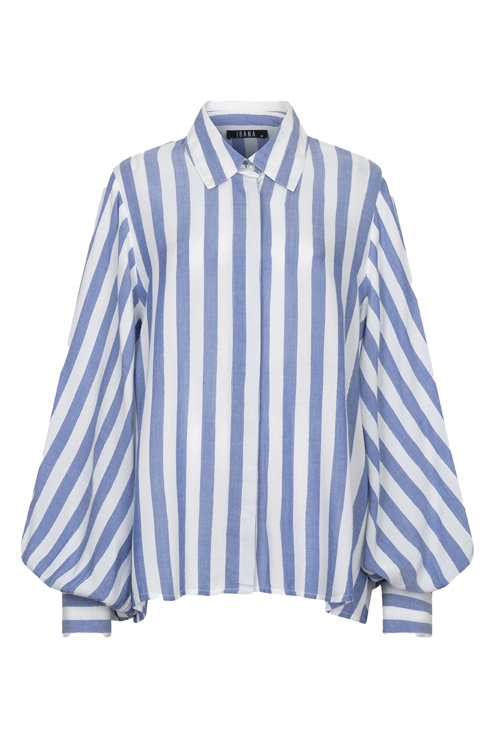 Dames blouse lange mouw blauw