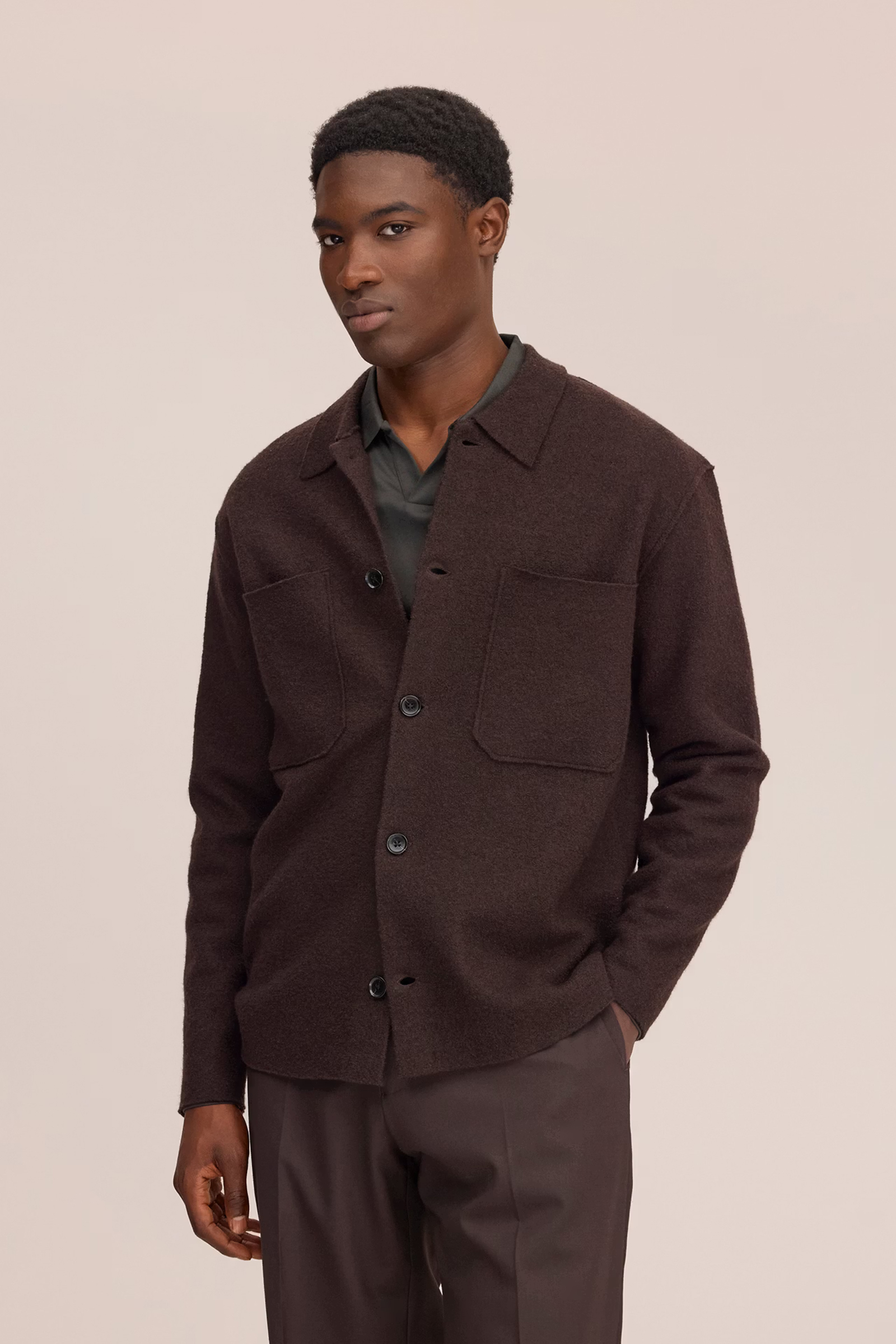 Heren overshirt bruin