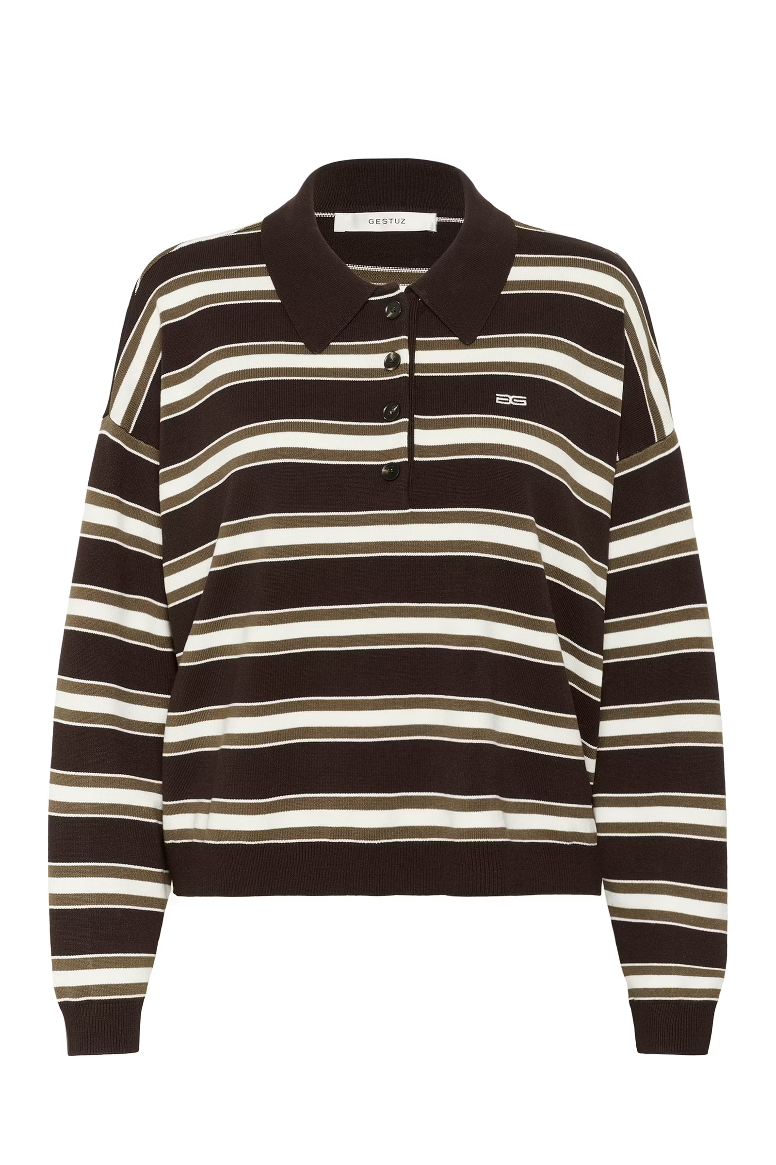 Dames t-shirt lange mouw bruin