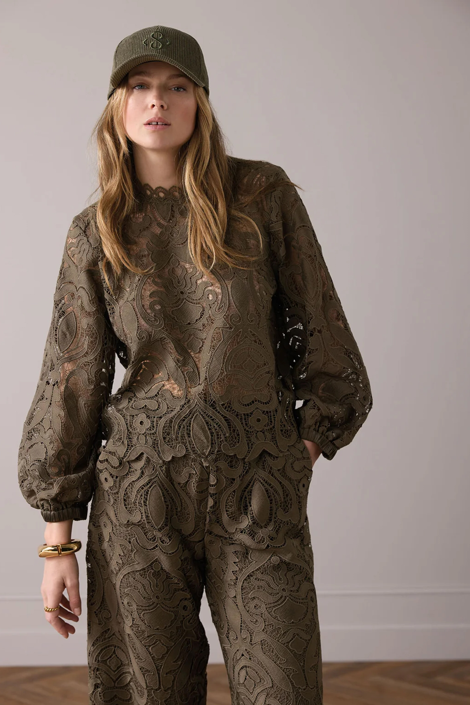 Dames blouse lange mouw groen