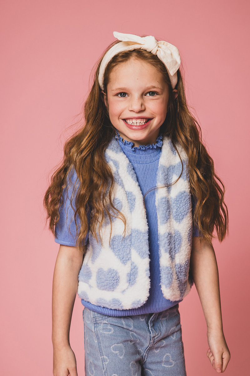Meisjes gilet ecru