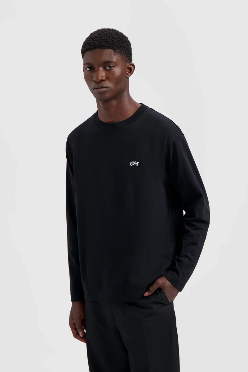 Heren t-shirt lange mouw zwart