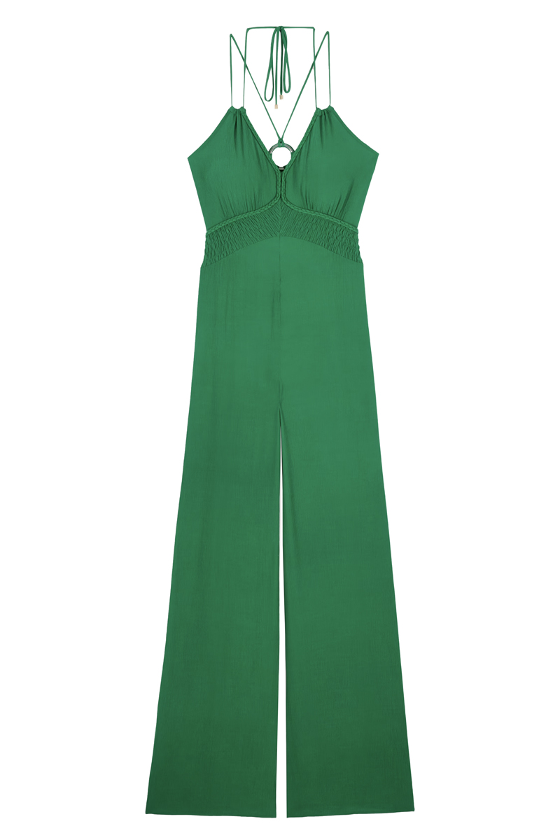 Dames jumpsuit/tuinbroek groen