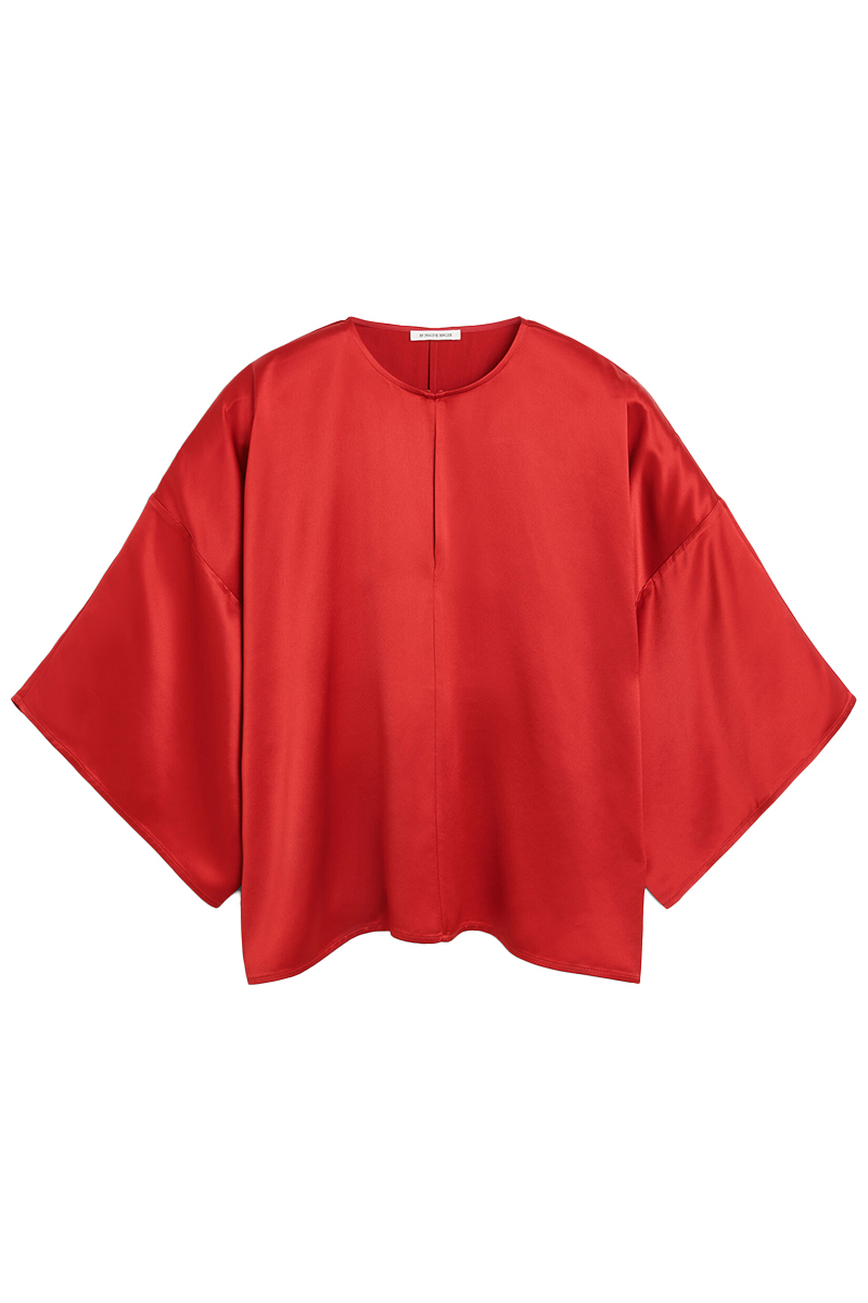 Dames blouse korte mouw rood