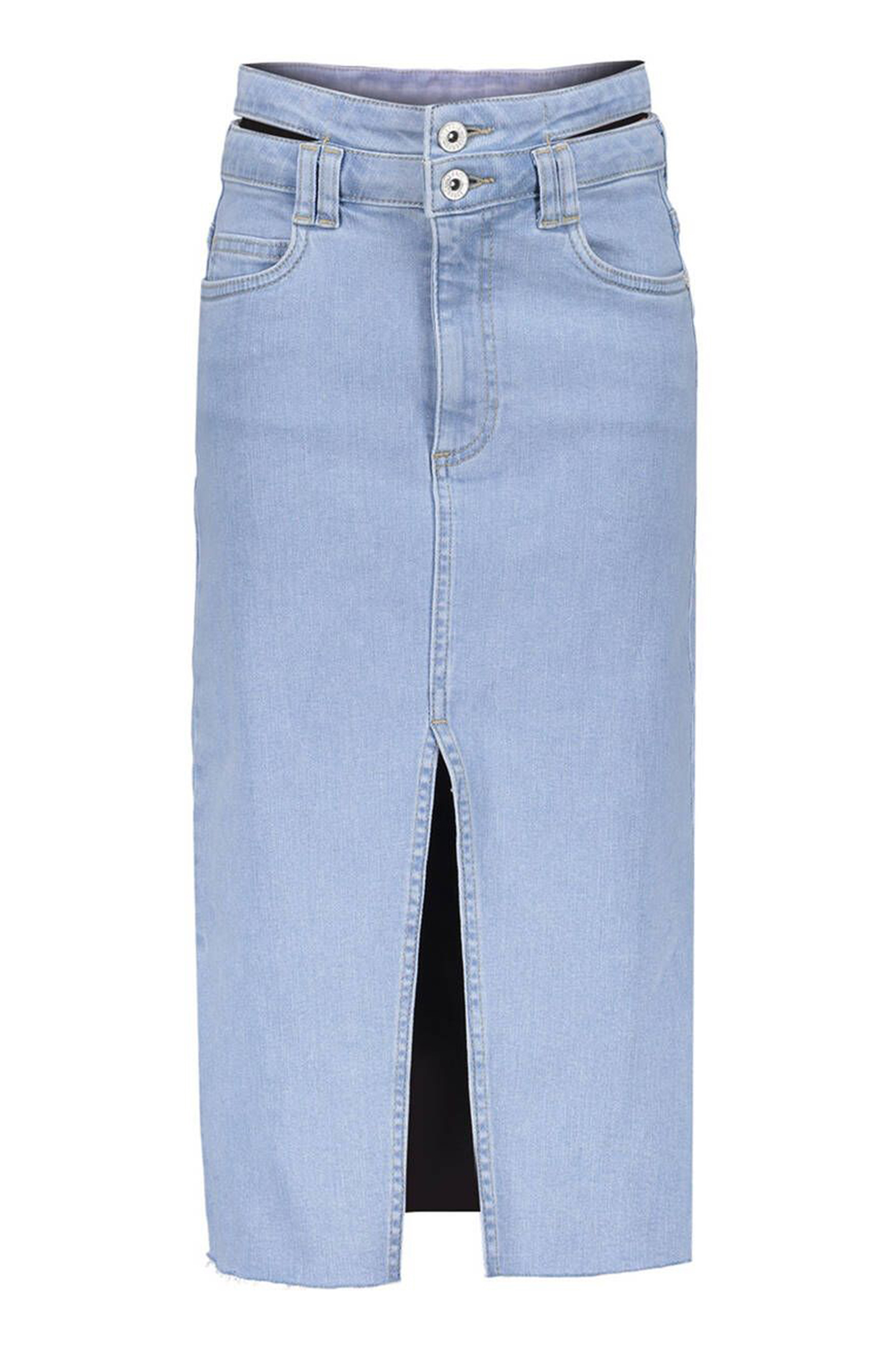 Frankie & Liberty Denim midi skirt Blauw-1 1