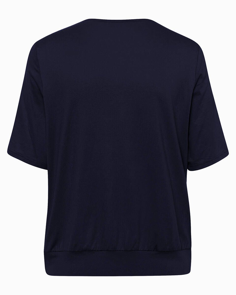 Dames blouse korte mouw blauw