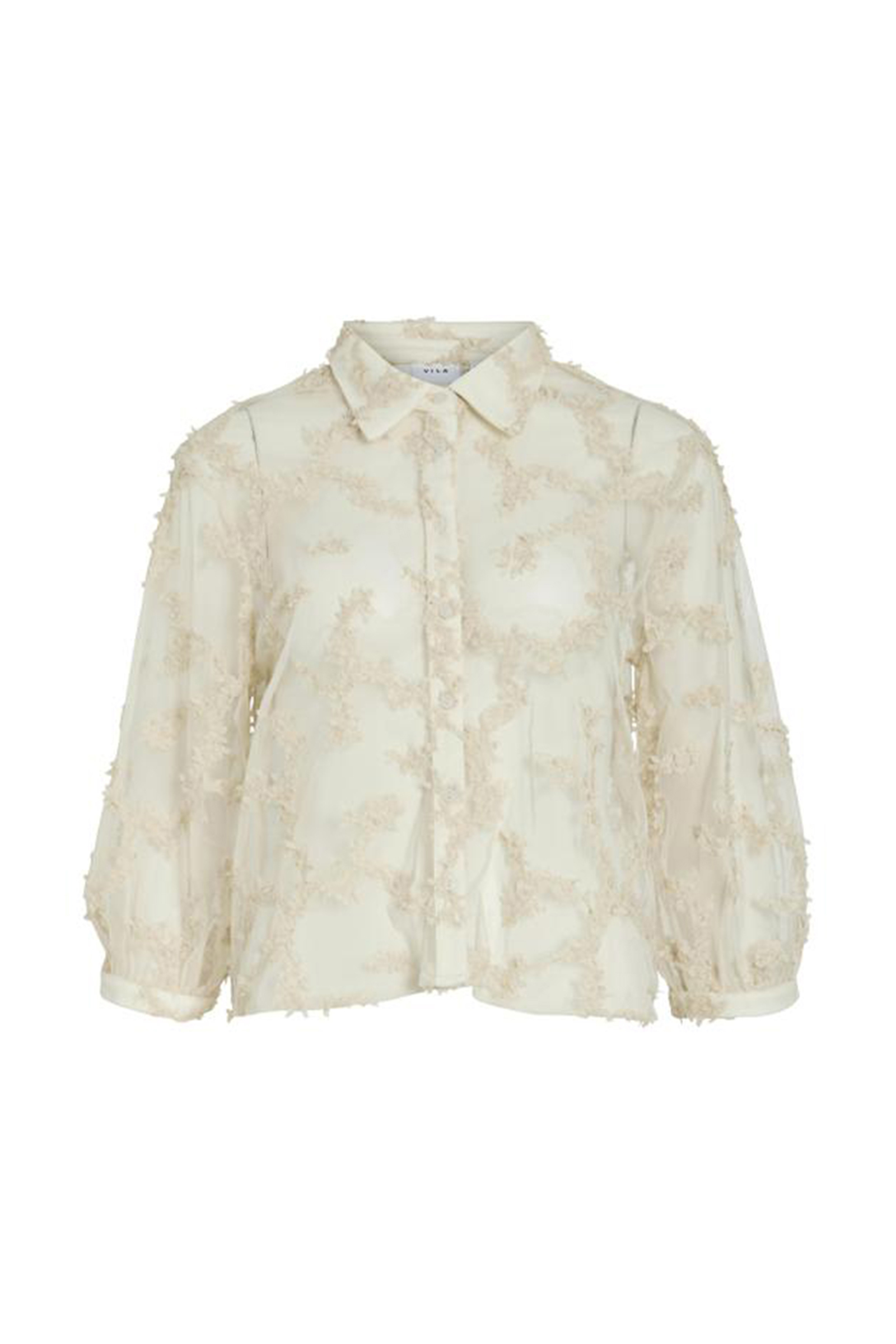 Dames blouse lange mouw bruin