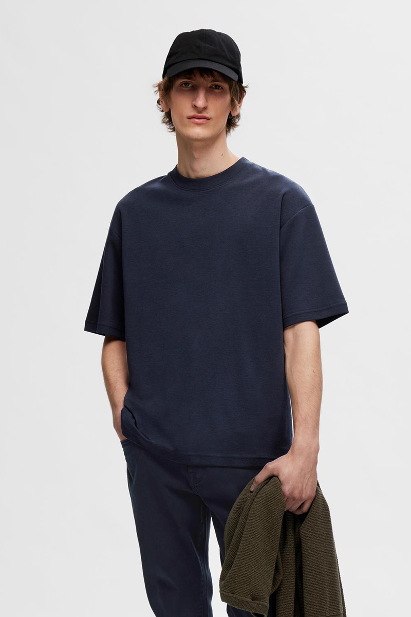 Heren t-shirt kortemouw blauw
