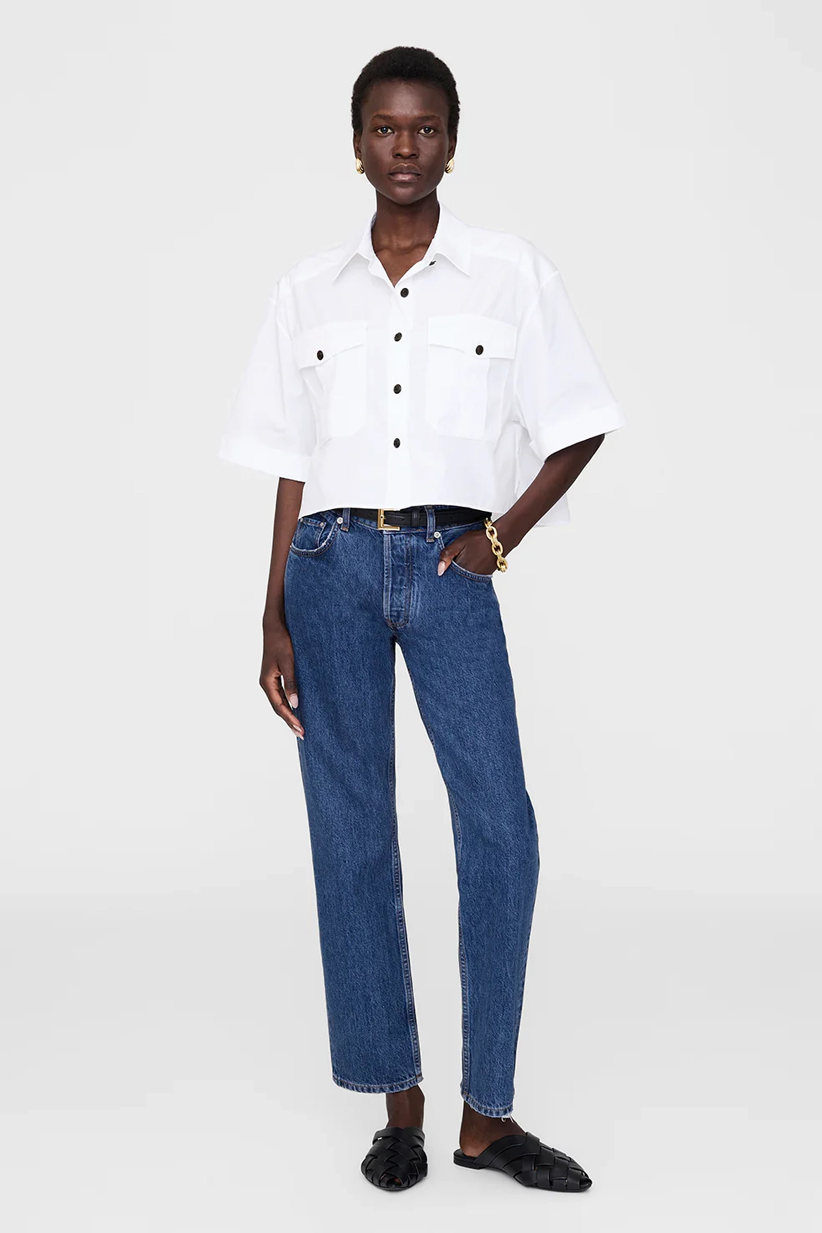 Anine Bing Edith shirt Wit-1 3