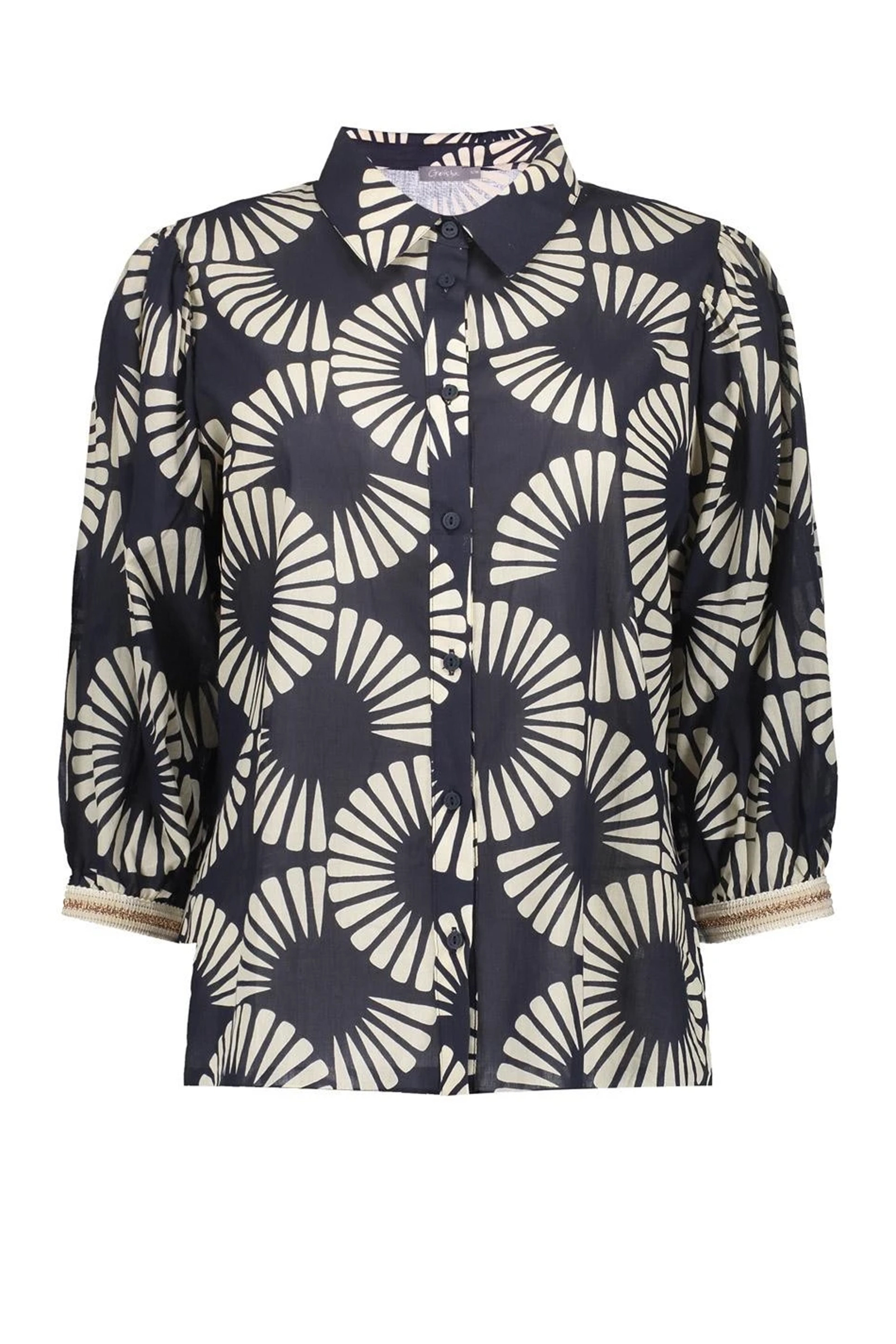 Dames blouse korte mouw zwart