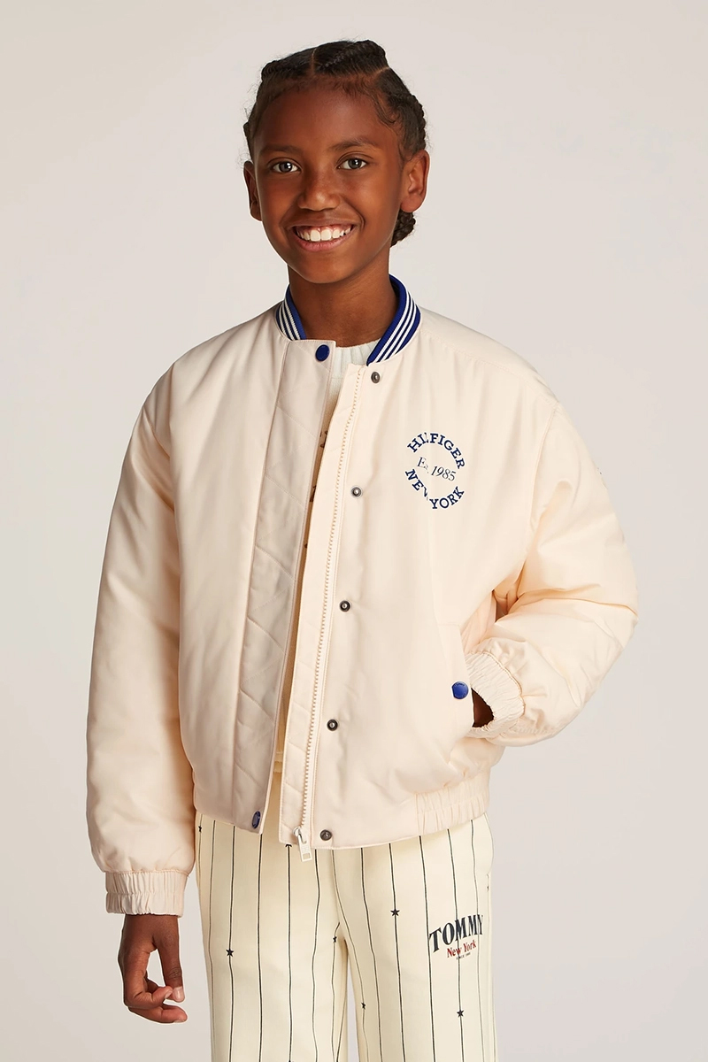 Tommy Hilfiger Varsity sateen bomber Ecru-1 2