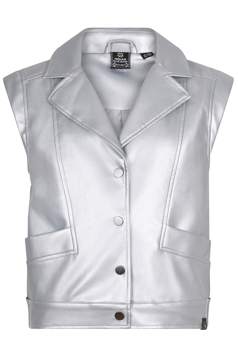 Meisjes gilet zilver