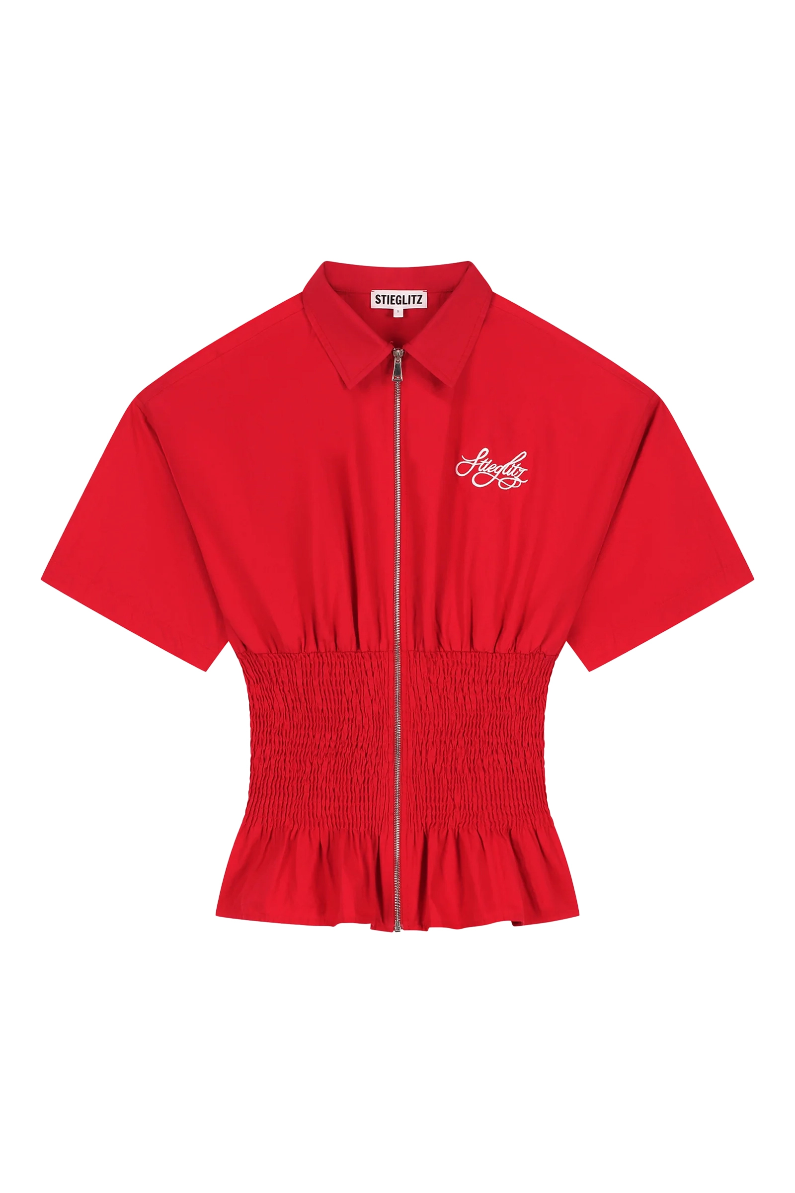 Dames blouse korte mouw rood