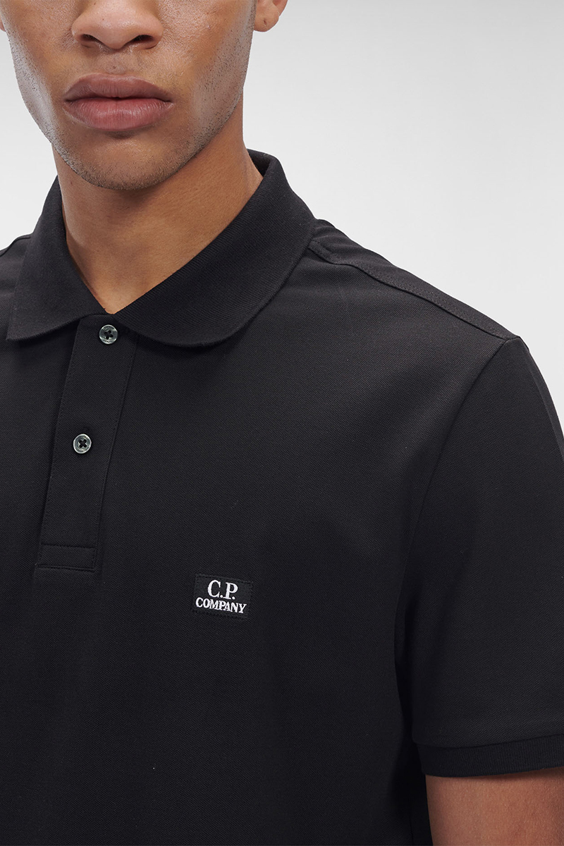 C.P. Company STRETCH PIQUE LOGO POLO Zwart-1 3